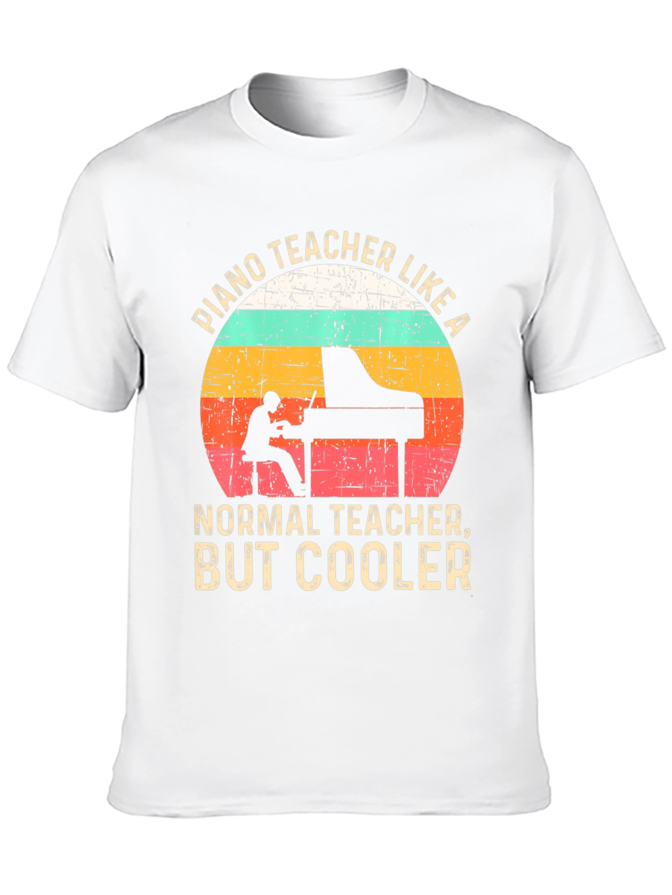 Black Cool Piano Teacher T-Shirt view 10