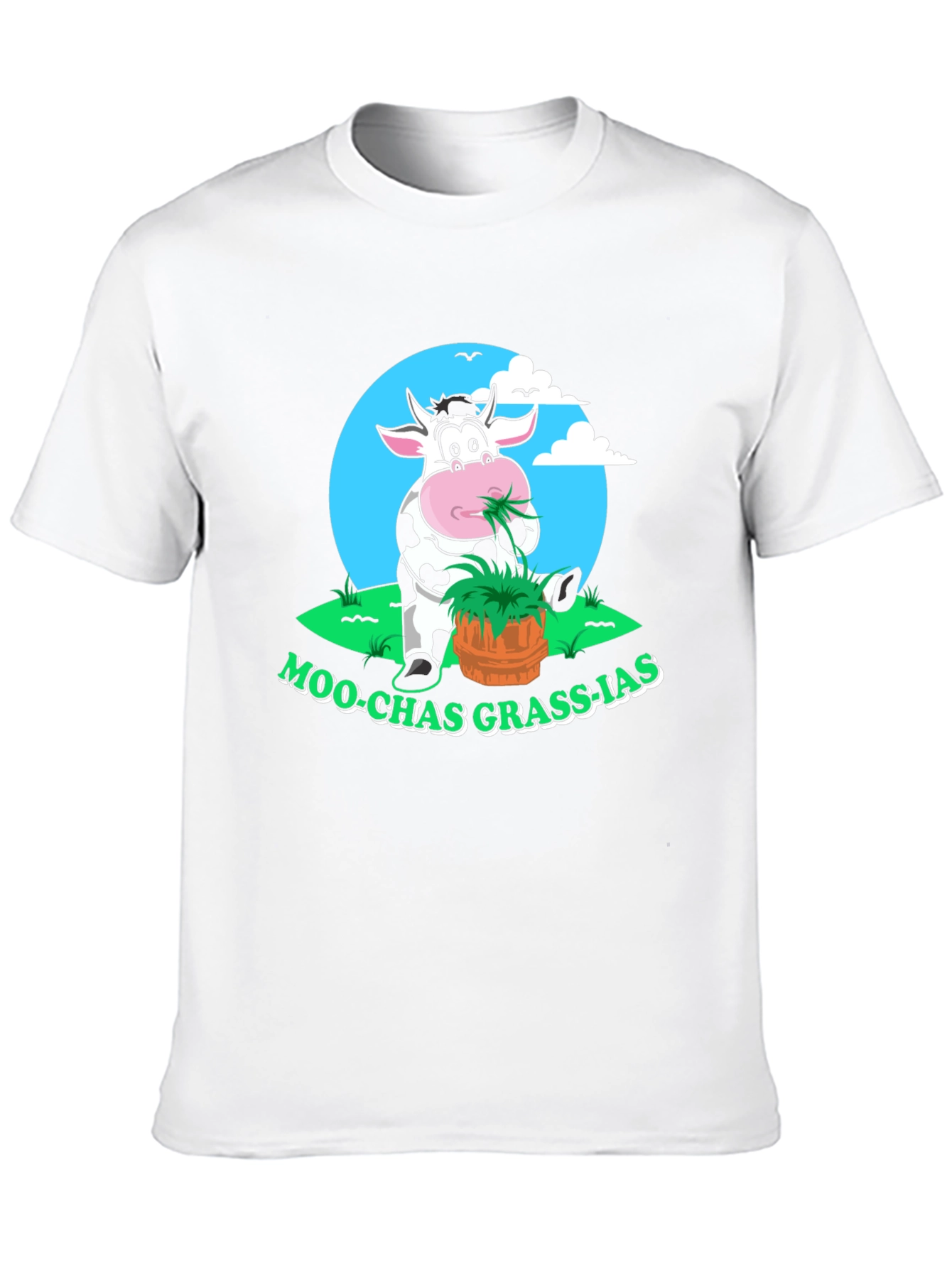 Black Moo-chas Grass-ias Funny Cow Graphic Tee view 10