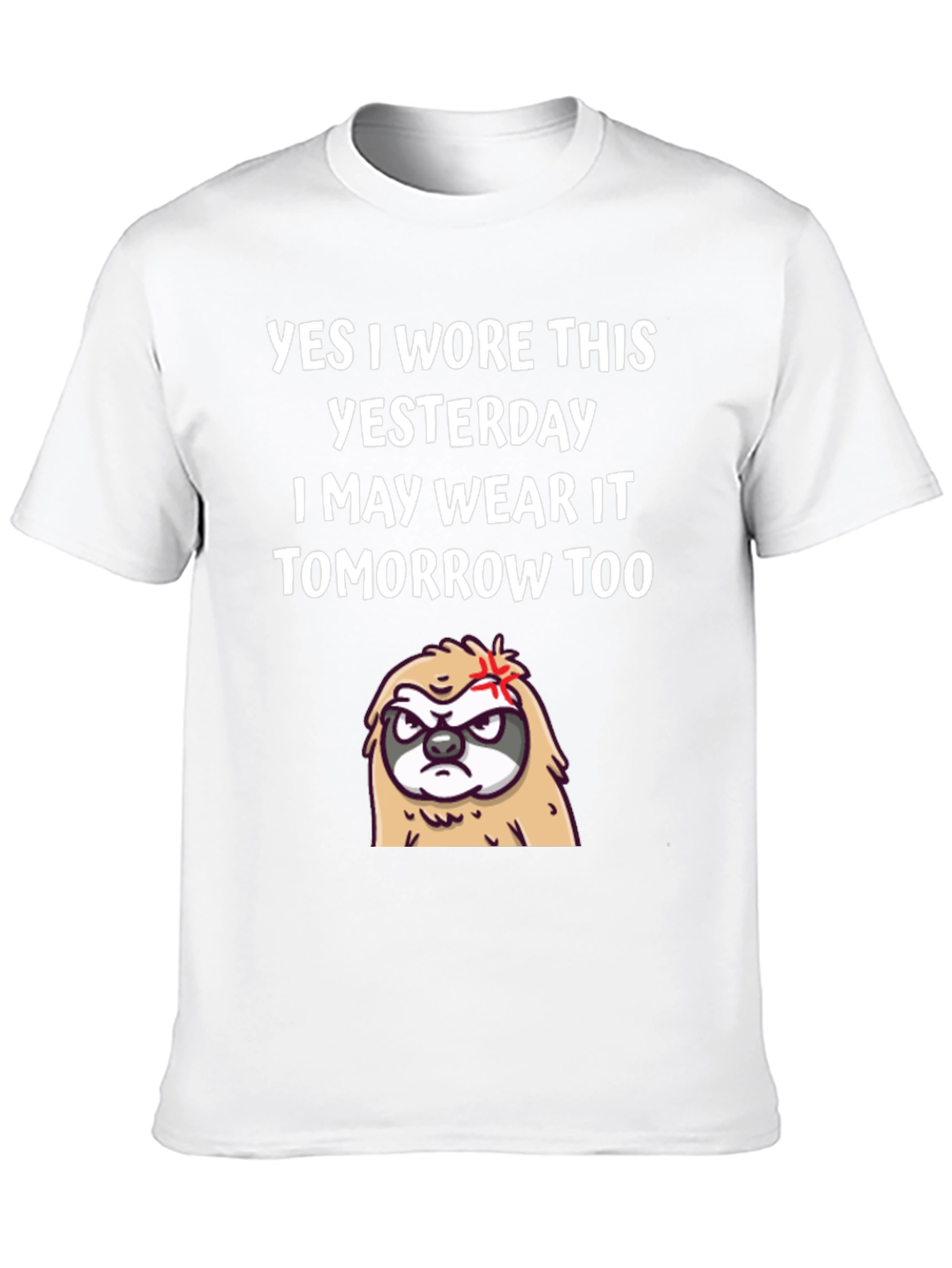 Black Funny Sloth T-Shirt - Yes I Wore This Yesterday Tee view 10