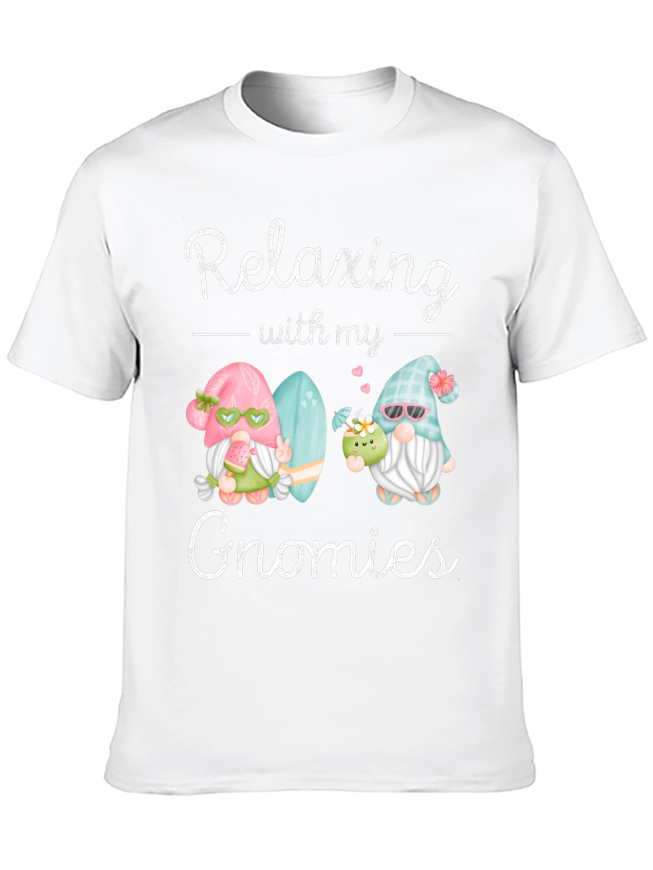 Black Relaxing With My Gnomies Graphic Tee view 10