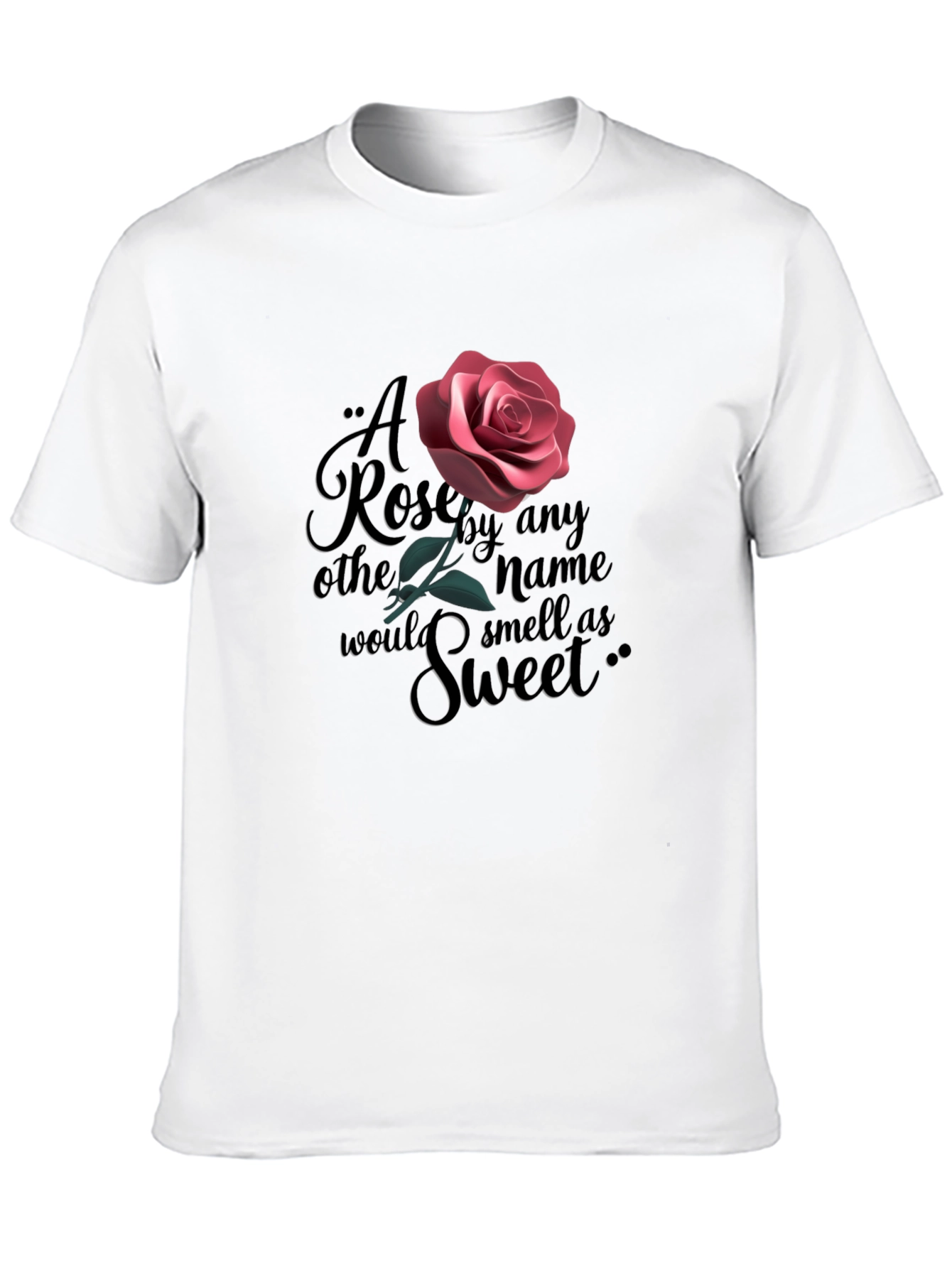 Black Rose Quote Graphic Black T-Shirt view 10