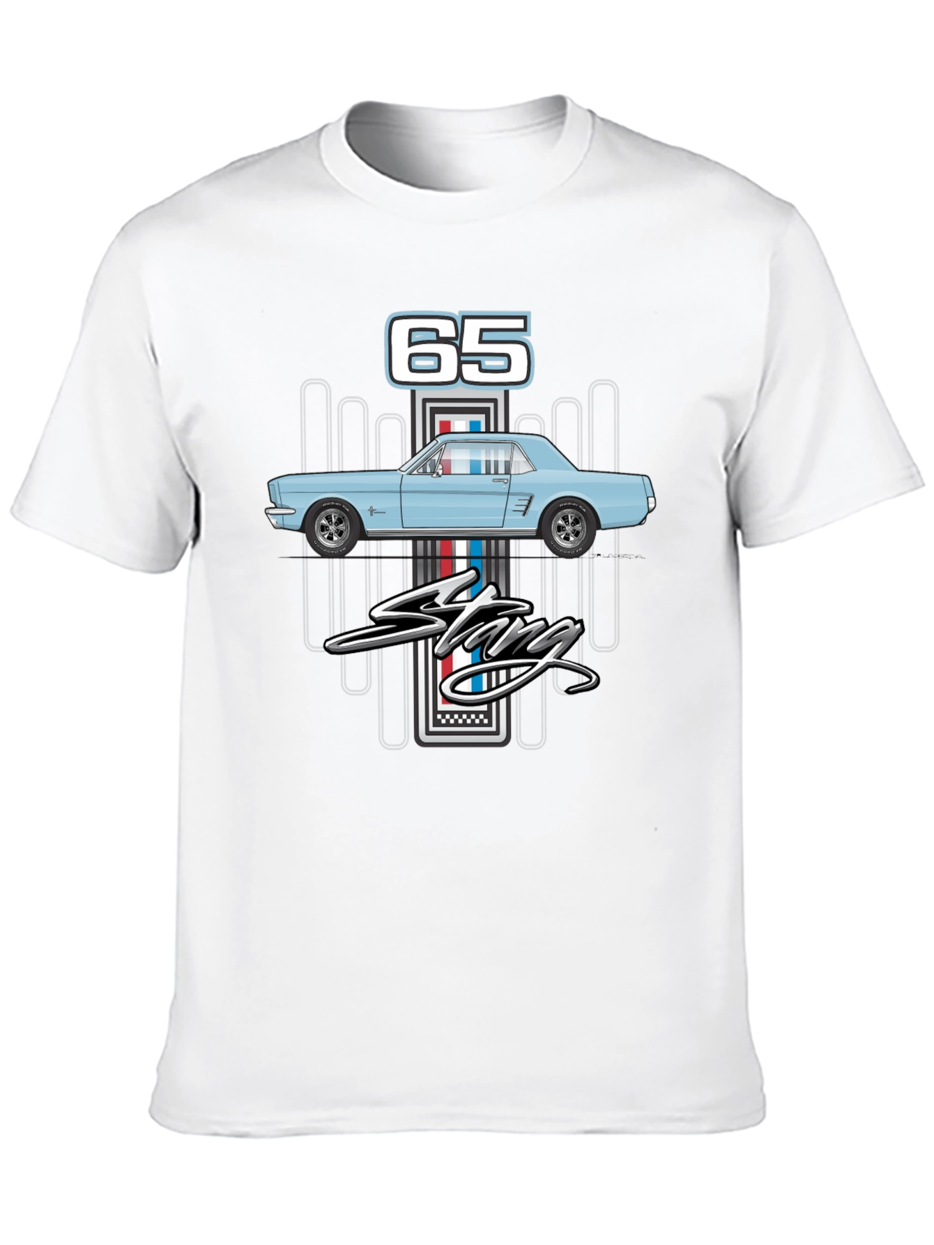 Black '65 Mustang Graphic T-Shirt - Classic Car Apparel view 10
