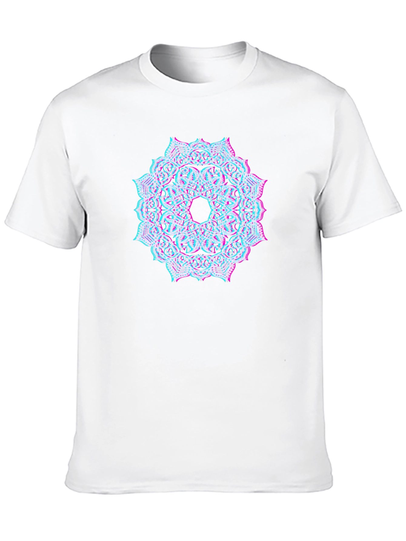 Black Mandala Glitch Black T-Shirt view 10