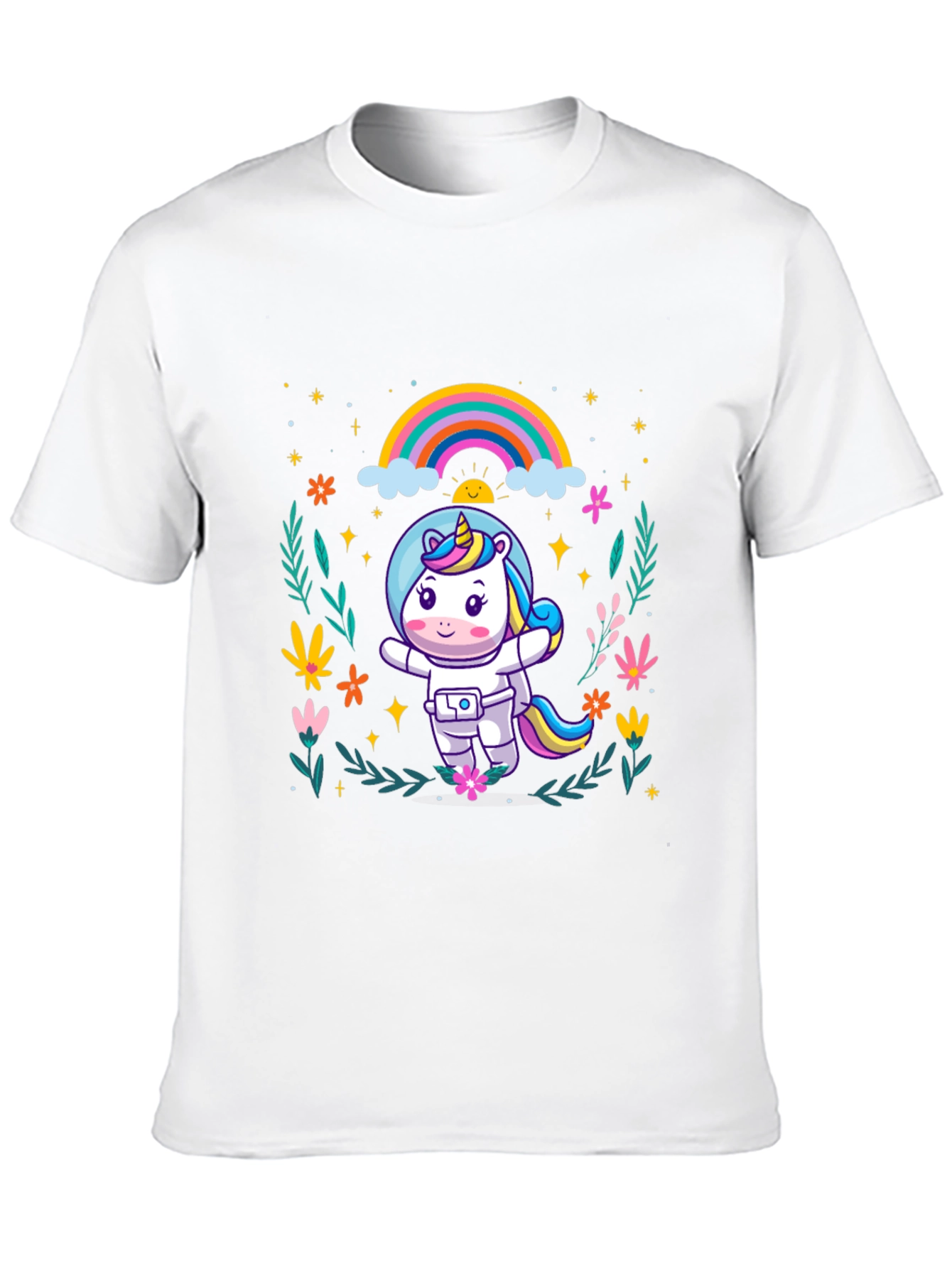 Black Unicorn Astronaut Graphic T-Shirt view 10