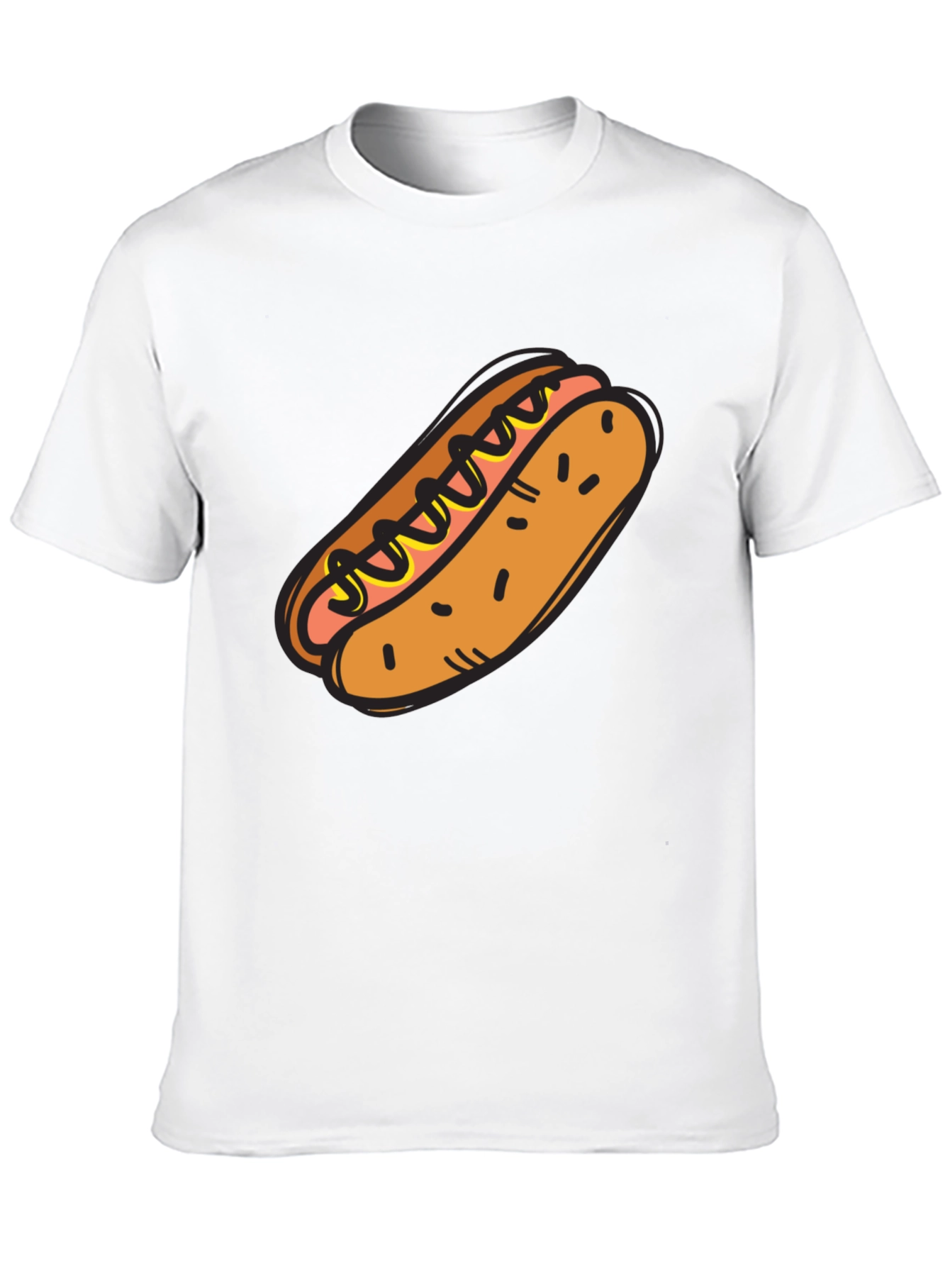 Black Hot Dog Graphic Tee - Novelty T-Shirt view 10