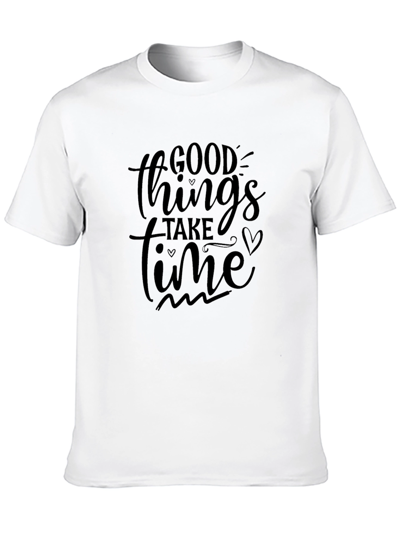 Black Good Things Take Time Graphic Tee view 10