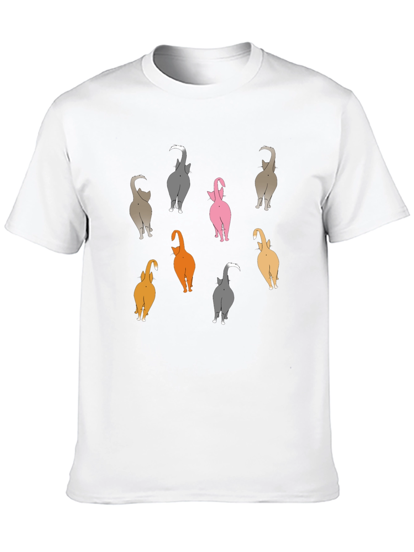 Black Funny Cat Butt T-Shirt - Quirky Graphic Tee view 10