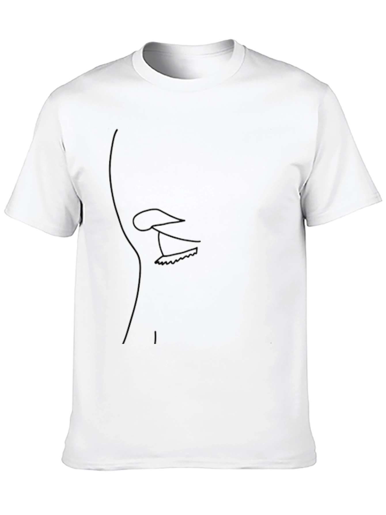 Black Minimalist Face Line Art Black T-Shirt view 10