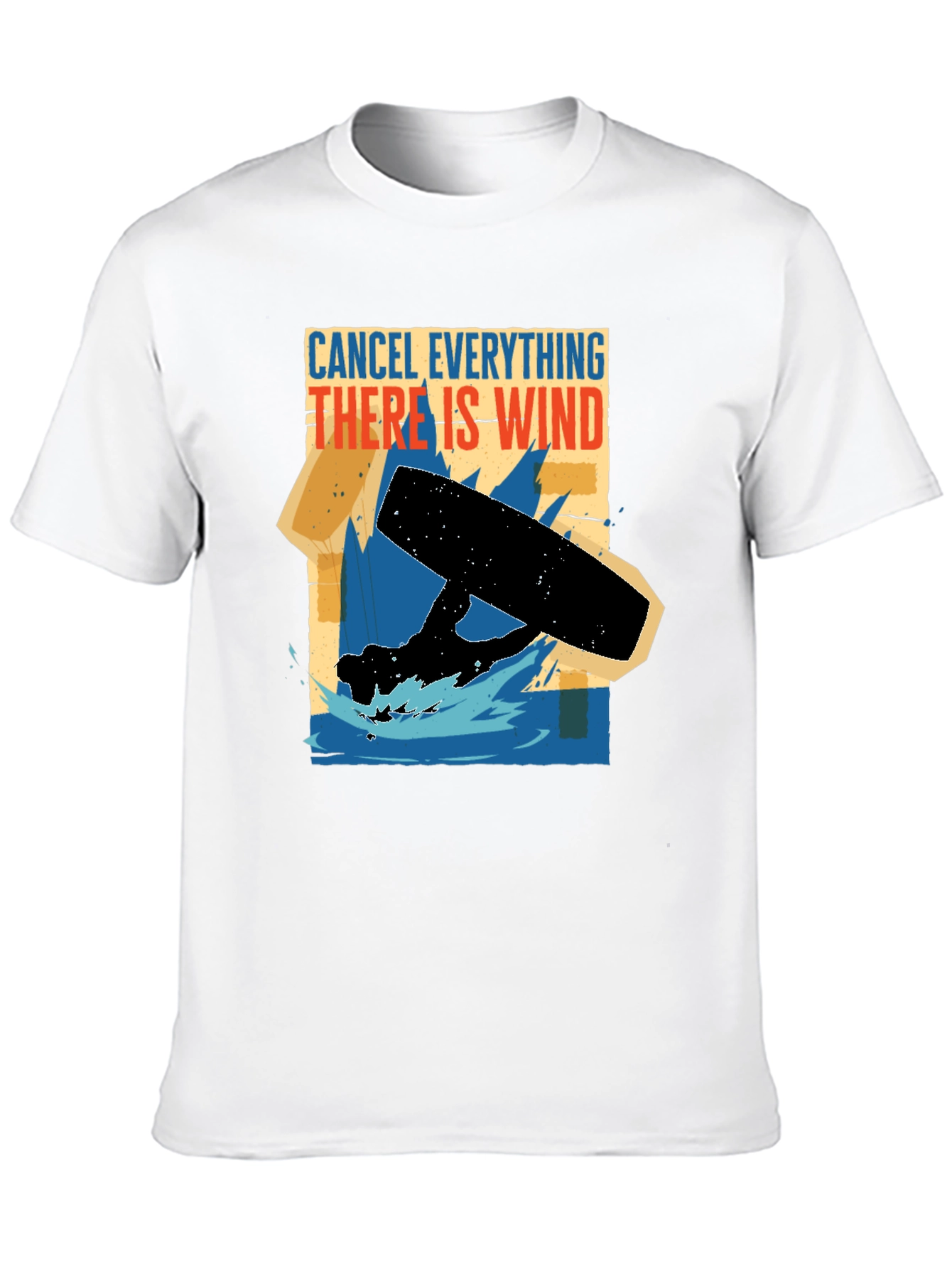 Black Cancel Everything Wind T-Shirt - Kitesurfing Apparel view 10