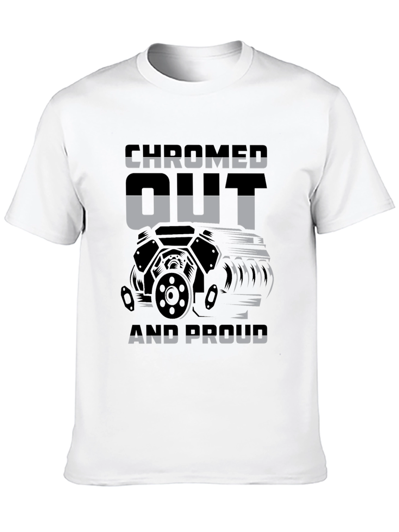 Black Chromed Out and Proud Graphic T-Shirt view 10