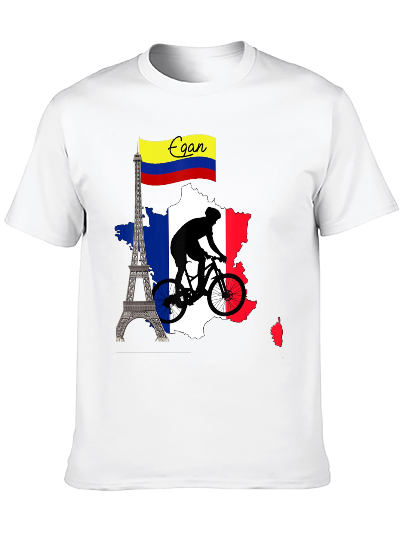 Black Egan France Cycling Tee - Tour de France Inspired Shirt view 10