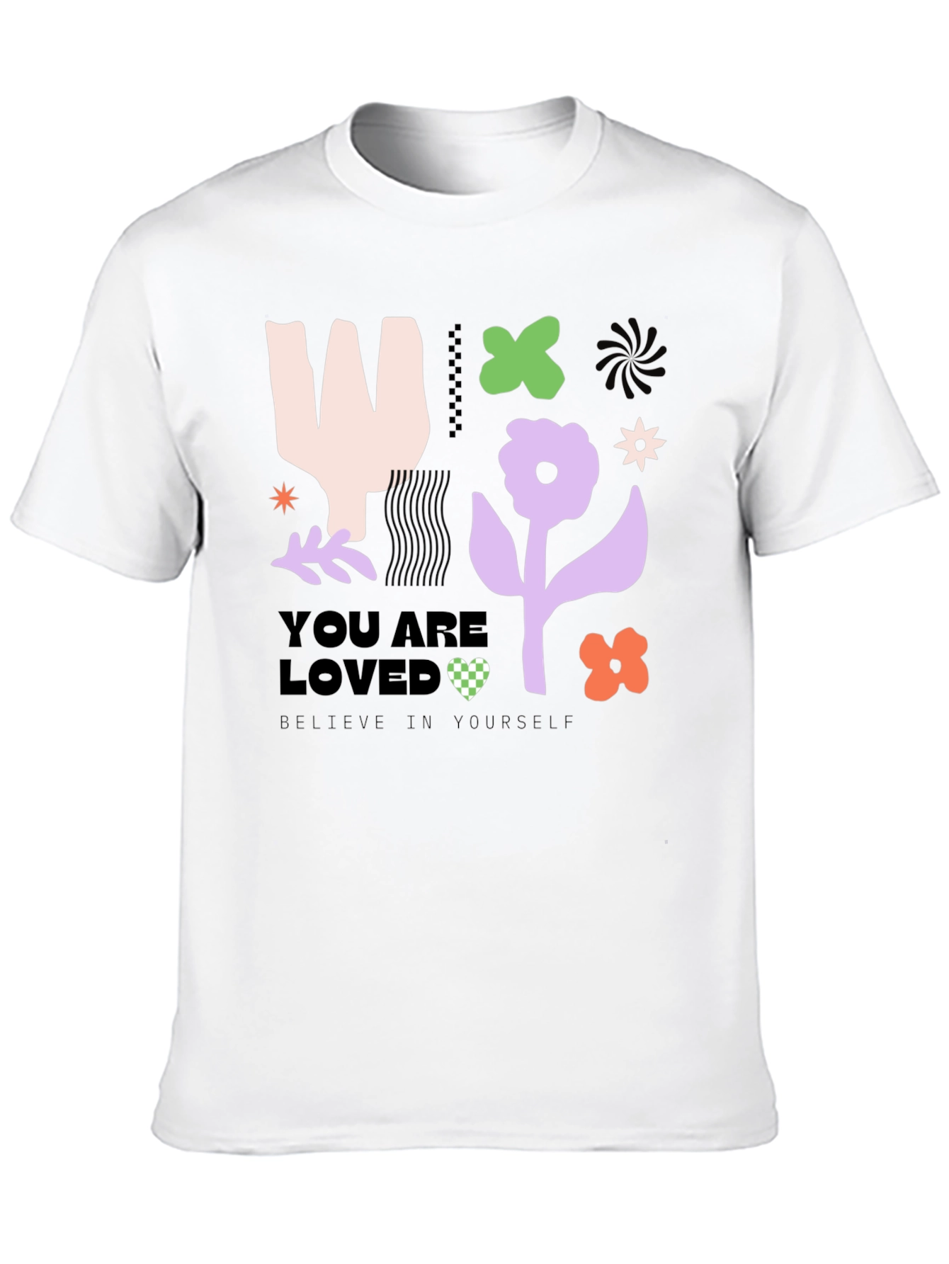Black You are Loved Graphic Tee - Abstract Design view 10