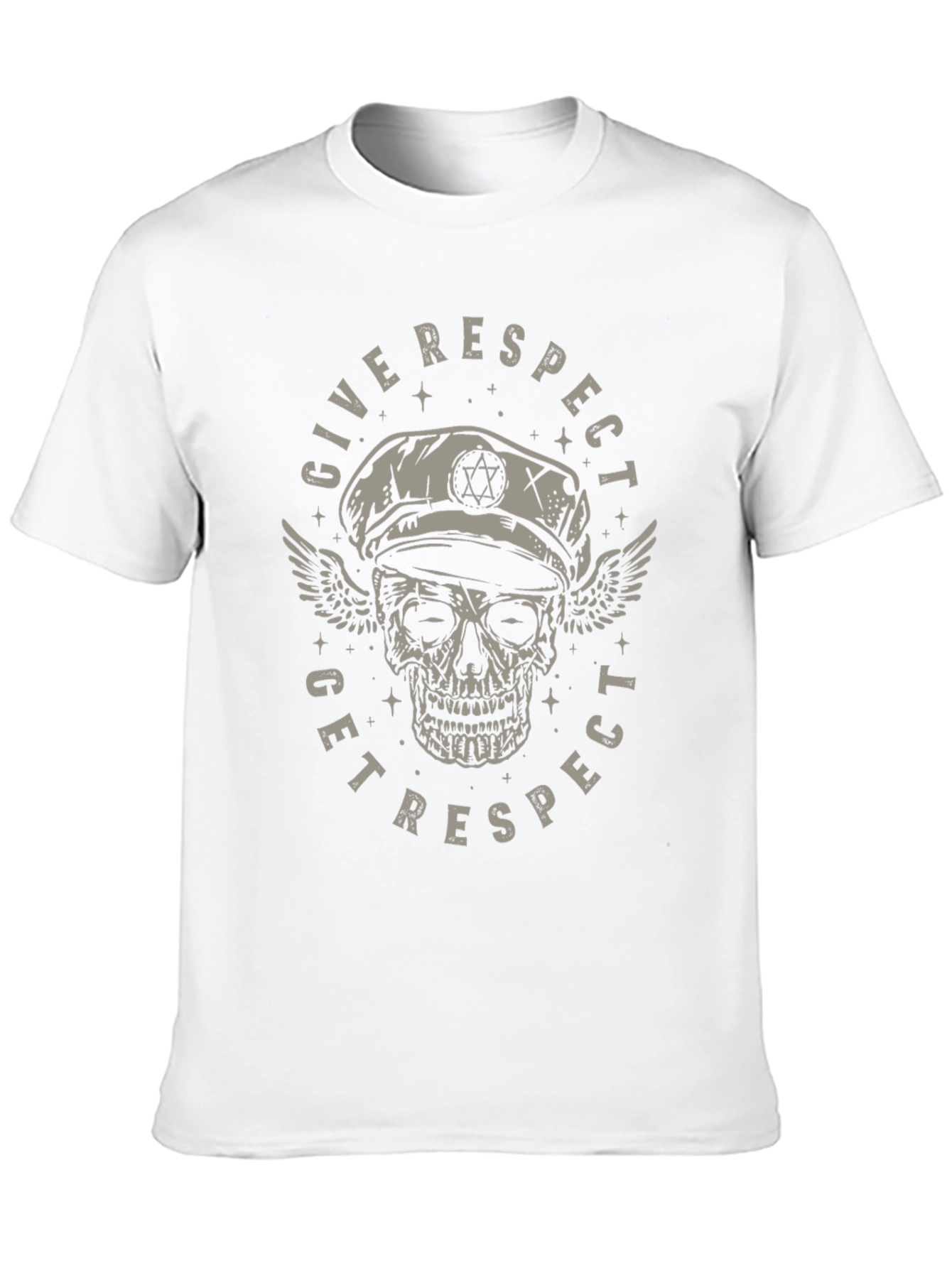 Black Give Respect Get Respect Skull Graphic Tee - Black view 10