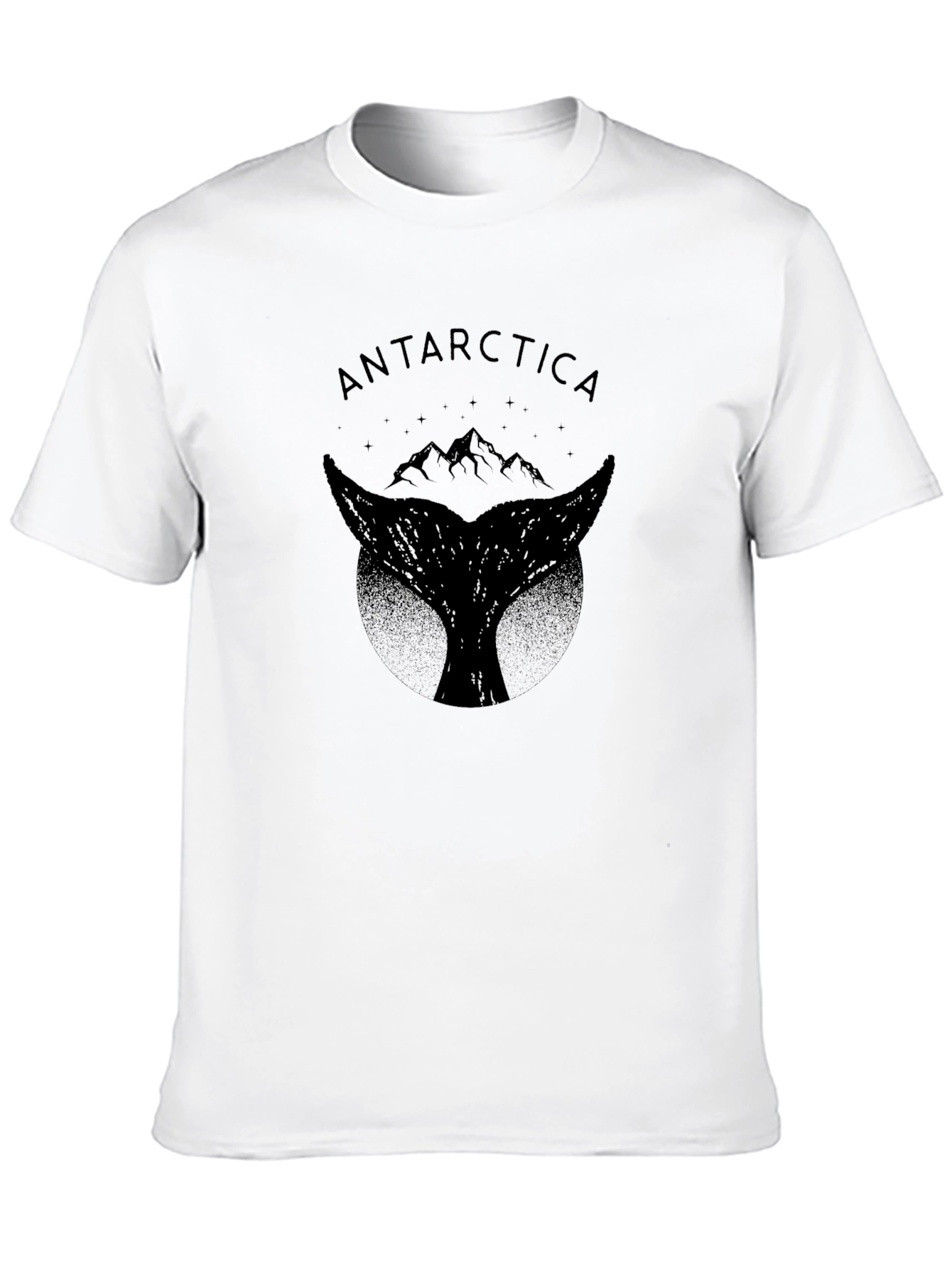 Black Antarctica Whale Tail Graphic T-Shirt - Black view 10
