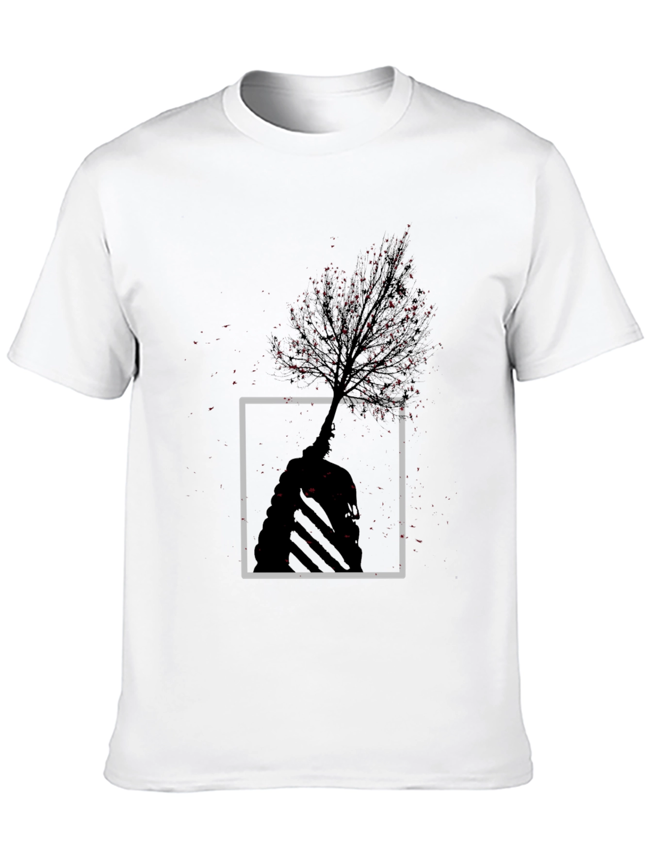 Black Abstract Tree Graphic Tee - Modern Style view 10
