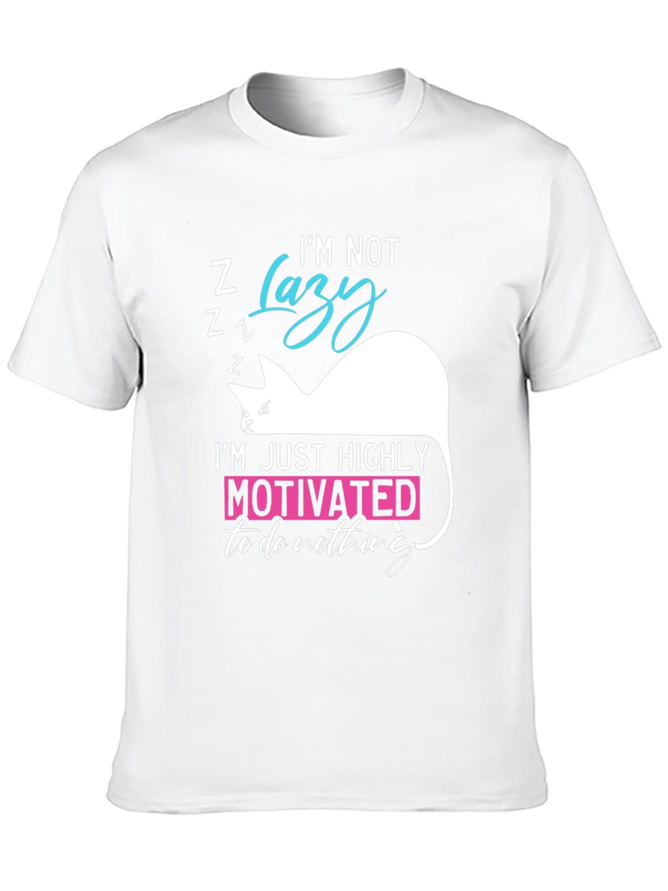 Black Funny Cat Lazy Motivation T-Shirt view 10