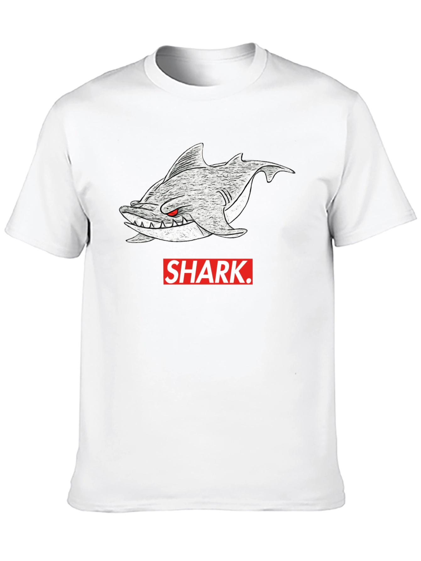 Black Shark Graphic Tee - Men's Black Cotton T-Shirt view 10