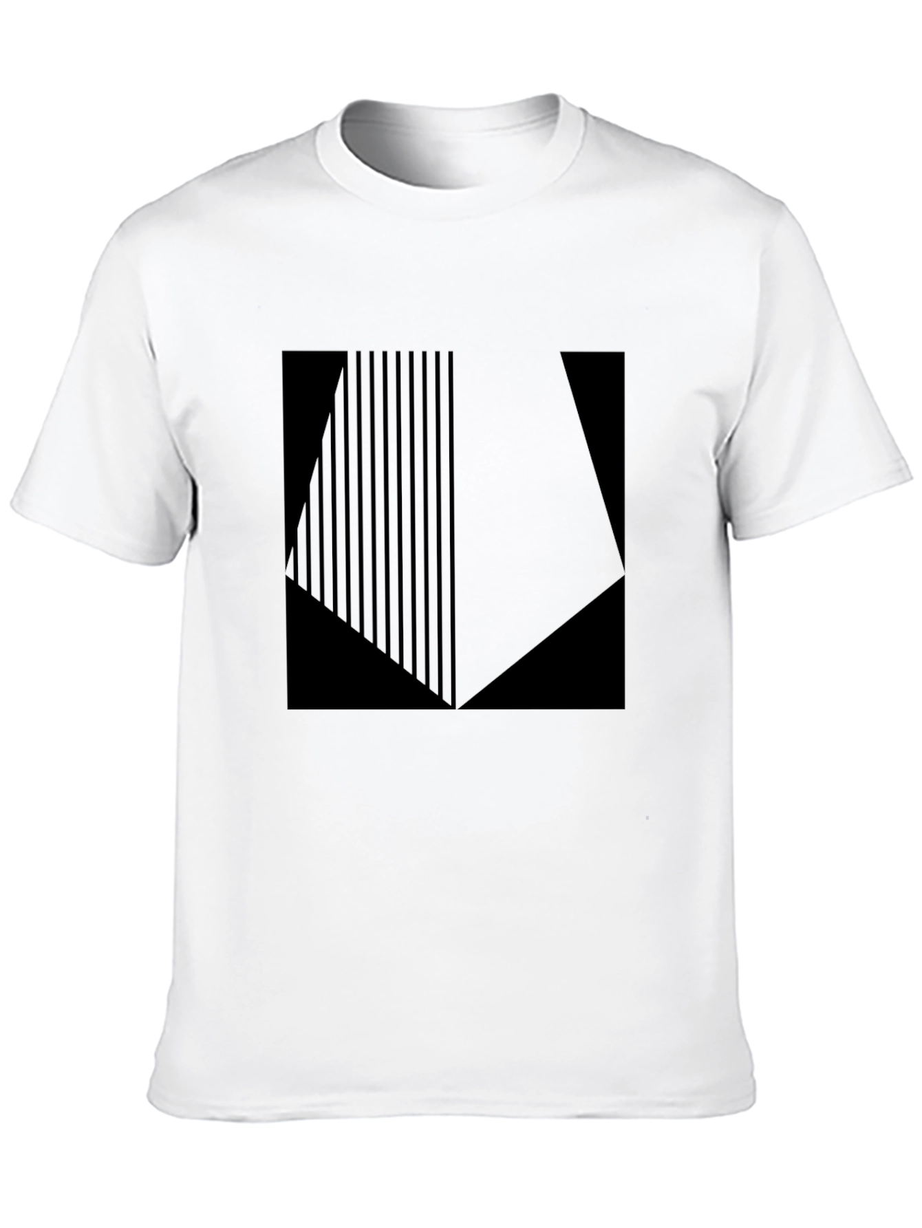 Black Geometric Graphic Print Black T-Shirt view 10