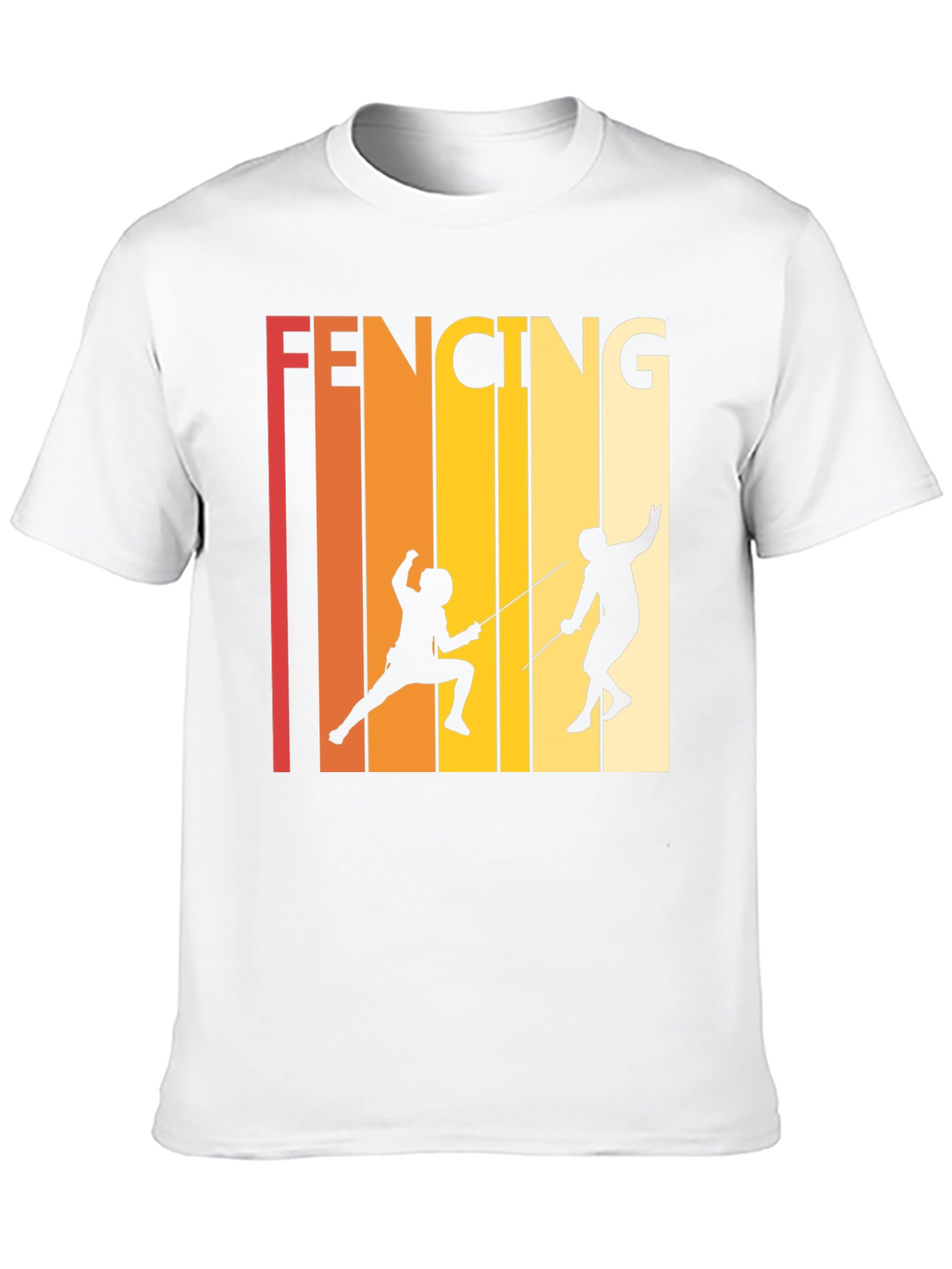 Black Retro Fencing T-Shirt - Black Cotton Tee view 10