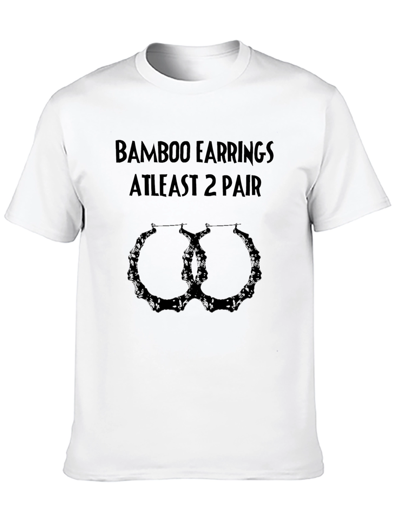 Black Bamboo Earrings At Least 2 Pair Black Graphic Tee view 10