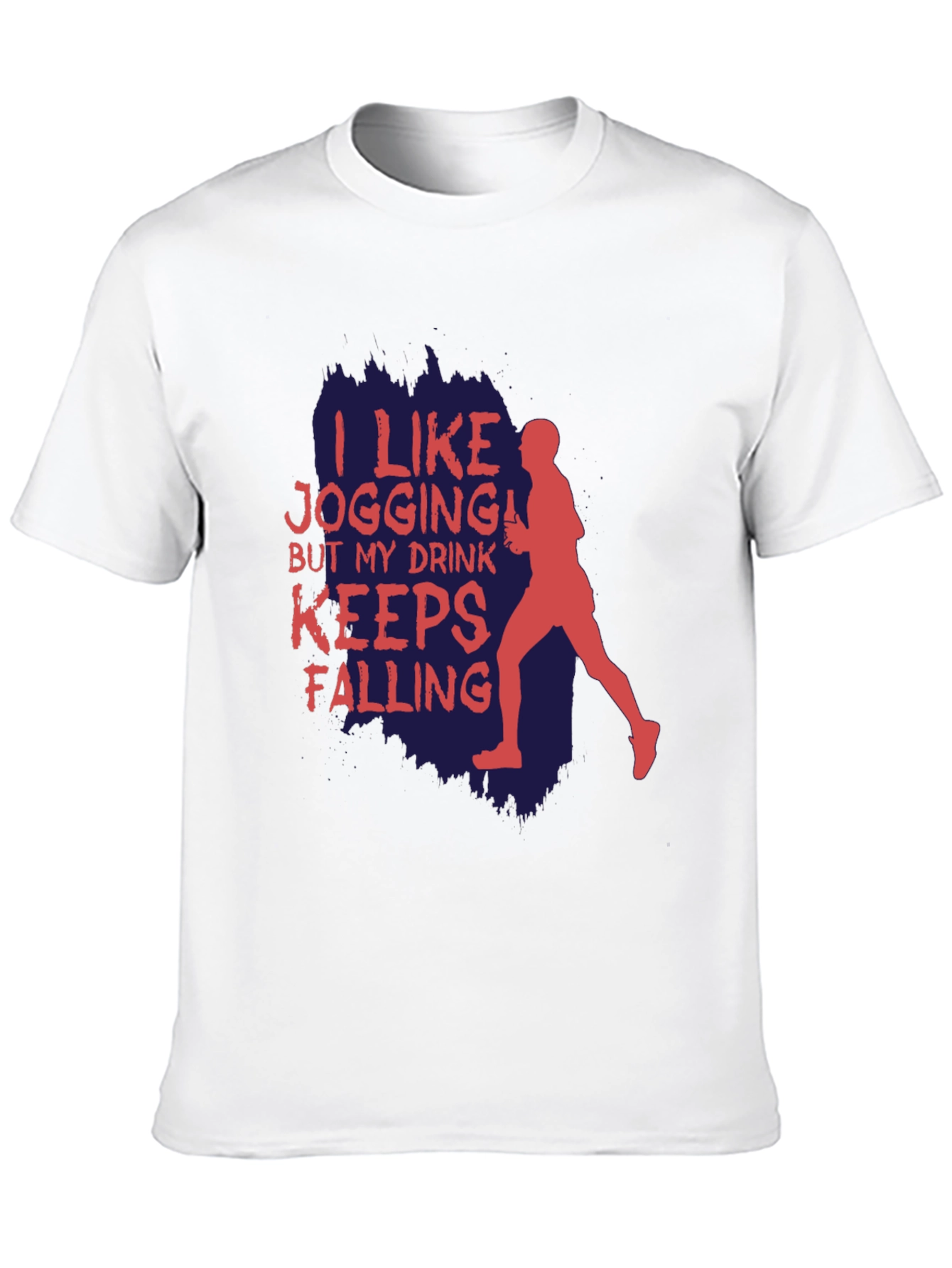 Black Funny Jogging T-Shirt: I Like Jogging, My Drink Keeps Falling view 10