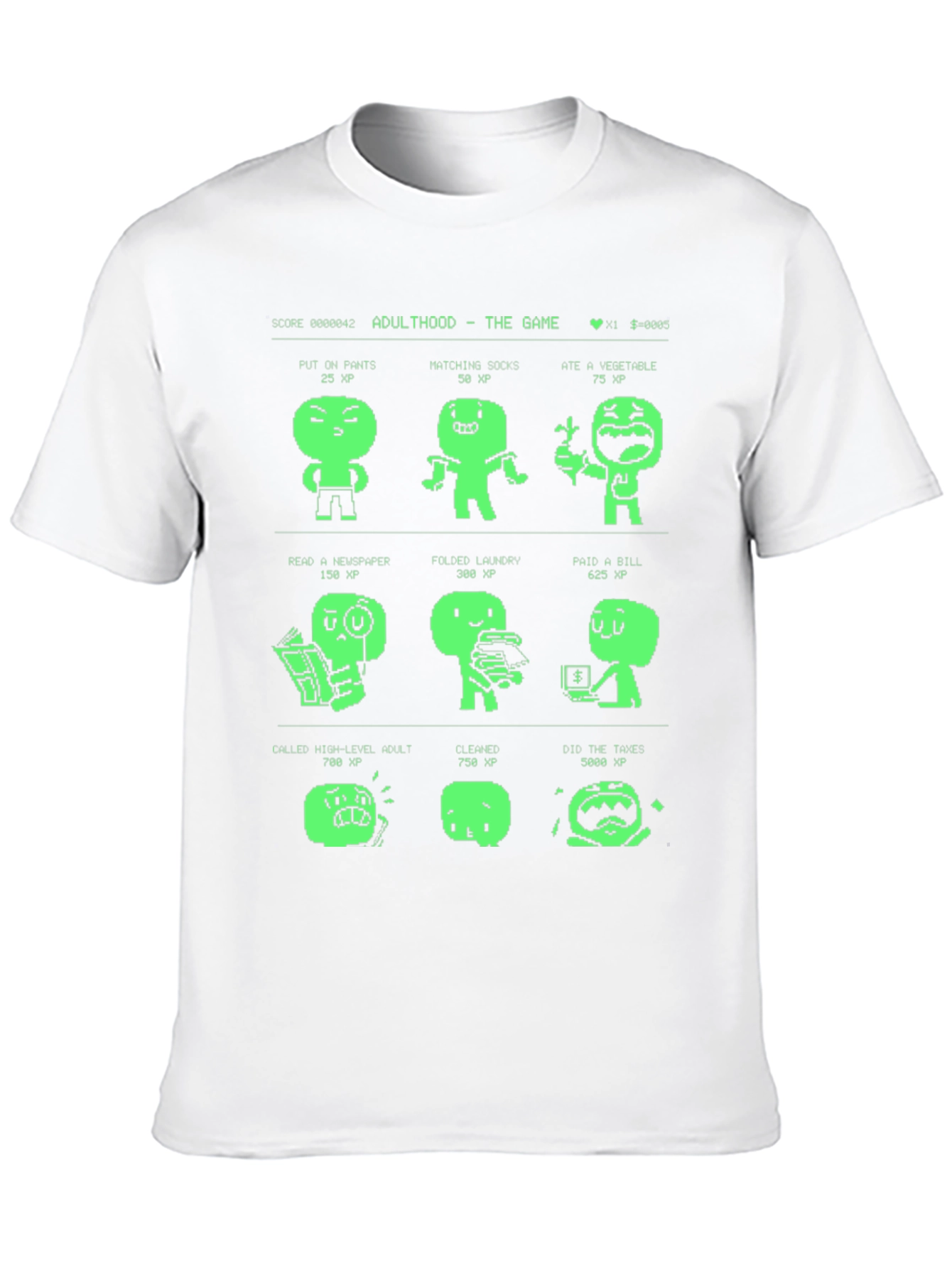 Black Adulthood Game Level Up Black T-Shirt view 10