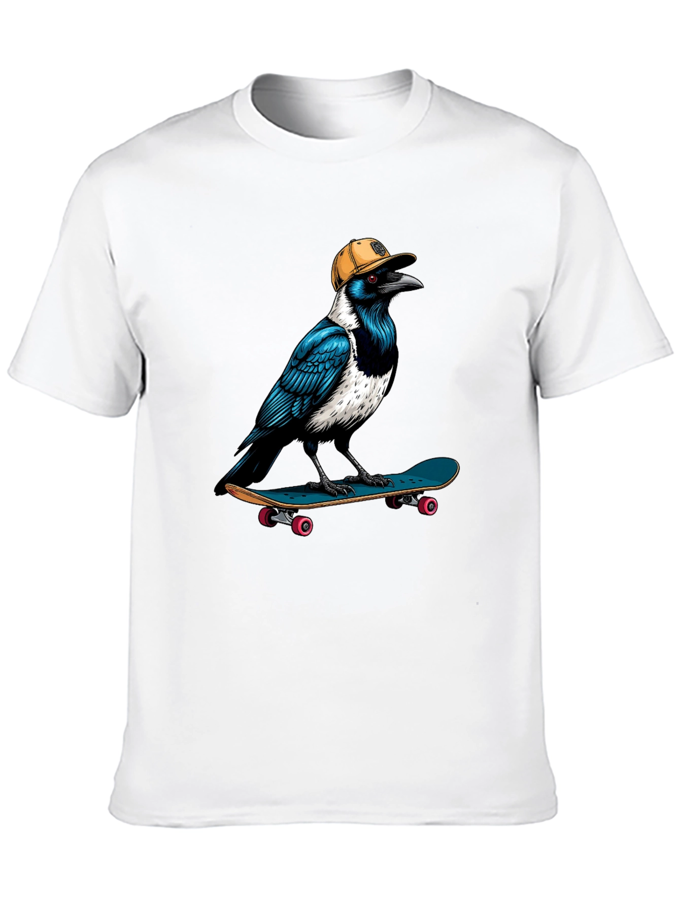 Black Cool Crow Skateboard T-Shirt view 10