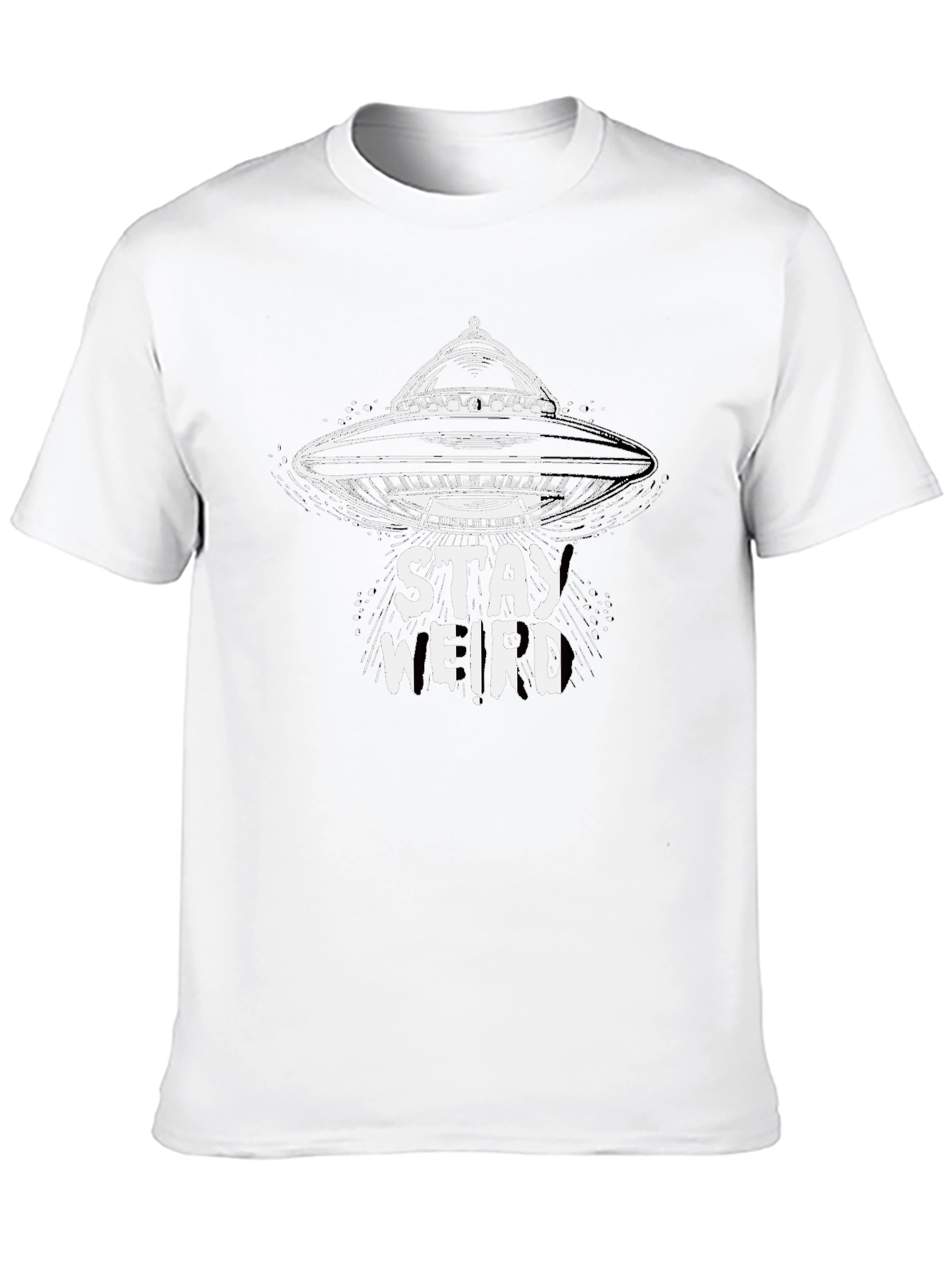 Black Stay Weird UFO Graphic Tee - Black view 10