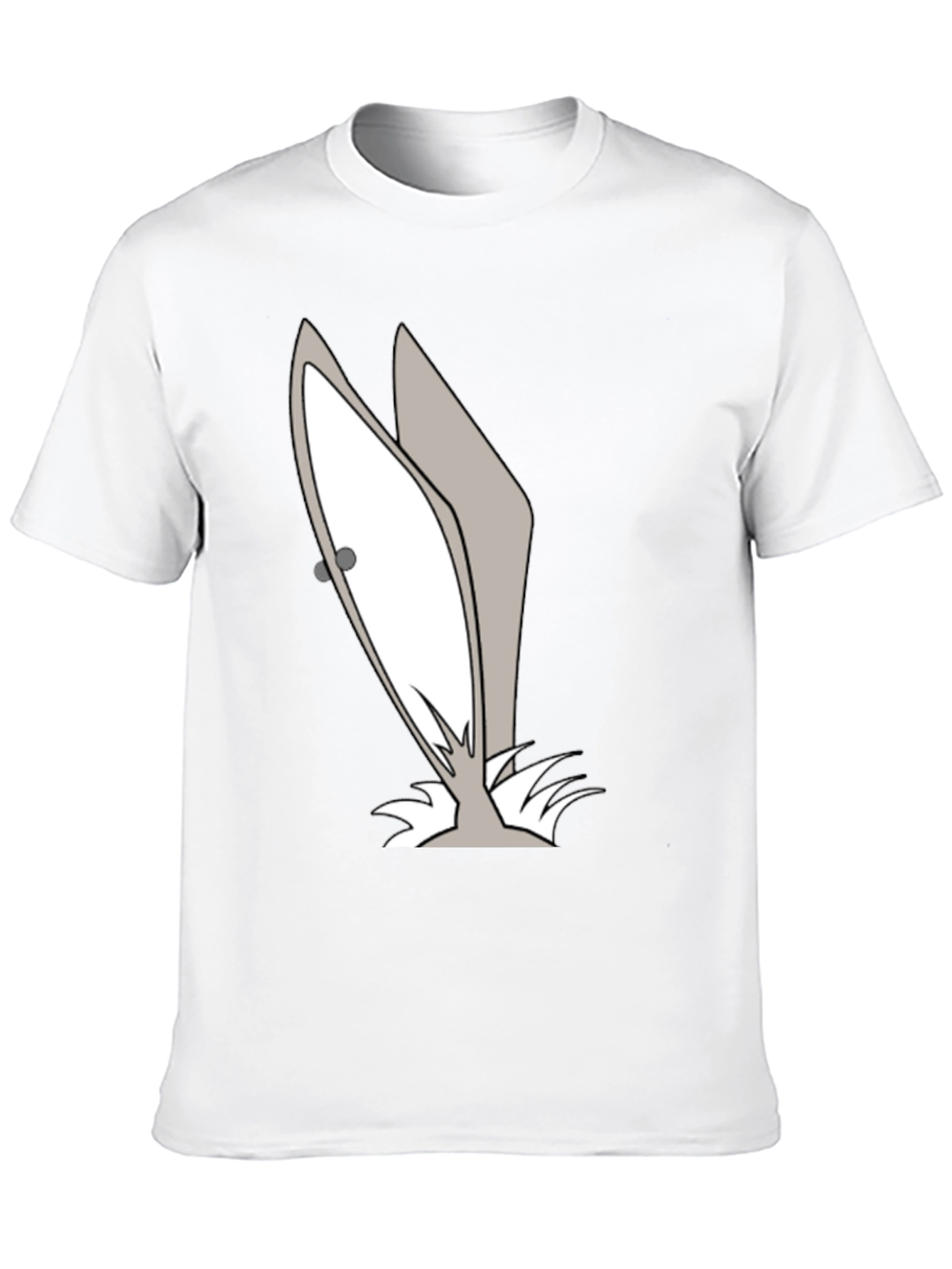 Black Funny Cartoon Bunny Ears Graphic Tee view 10