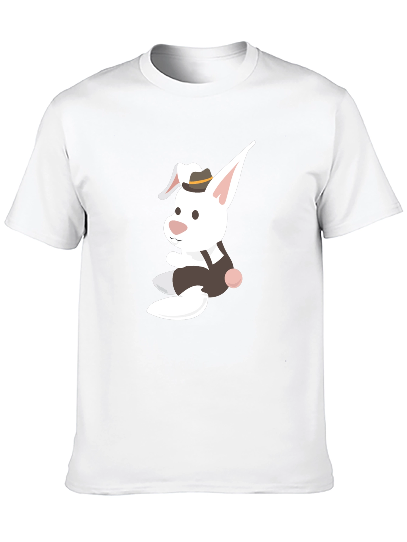 Black Whimsical Bunny Graphic Tee - Black Casual Shirt view 10
