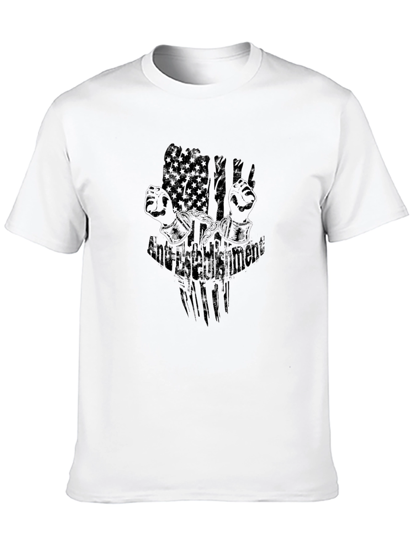 Black Anti-Establishment Graphic Black T-Shirt view 10