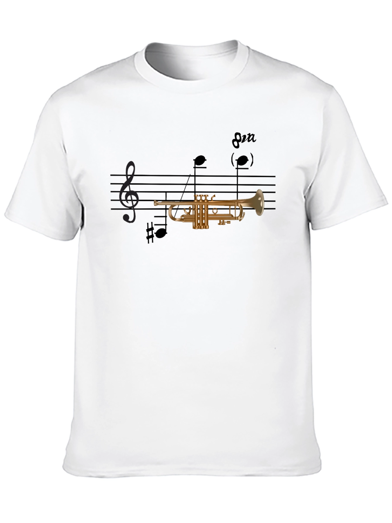 Black Musical Trumpet Graphic T-Shirt view 10