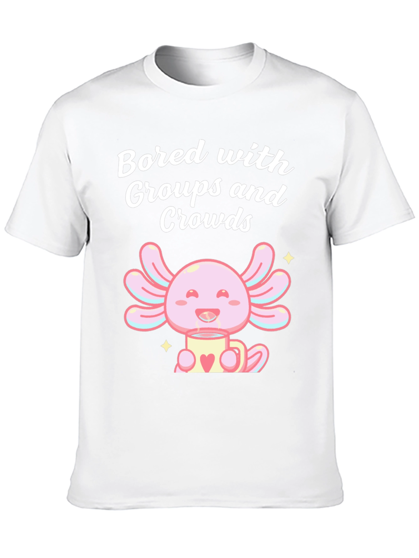 Black Bored Axolotl T-Shirt - Introvert Humor view 10