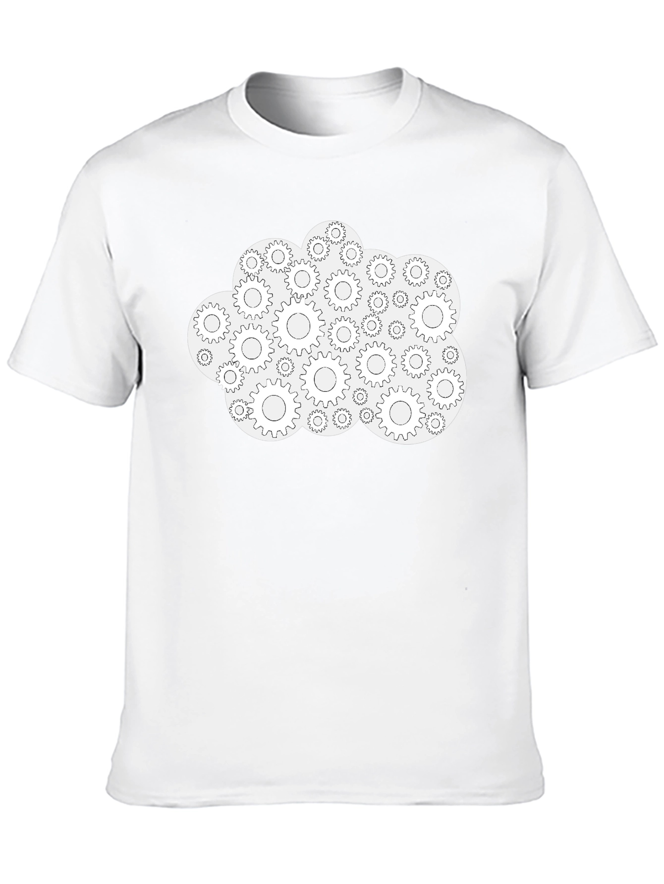 Black Gear Cloud Graphic Tee - Stylish Black Cotton T-Shirt view 10