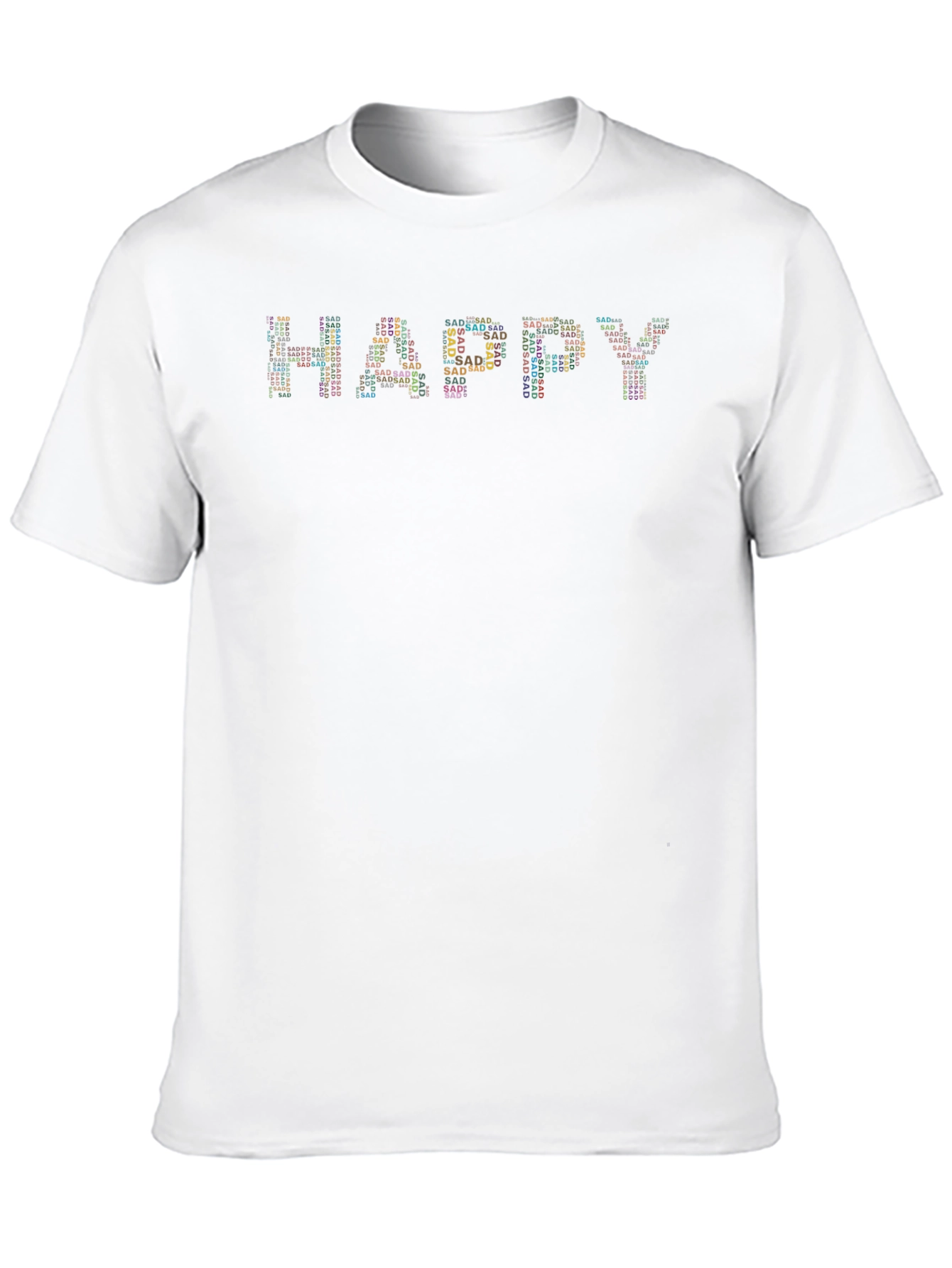 Black Happy Sad Graphic Tee - Unisex Cotton T-Shirt view 10