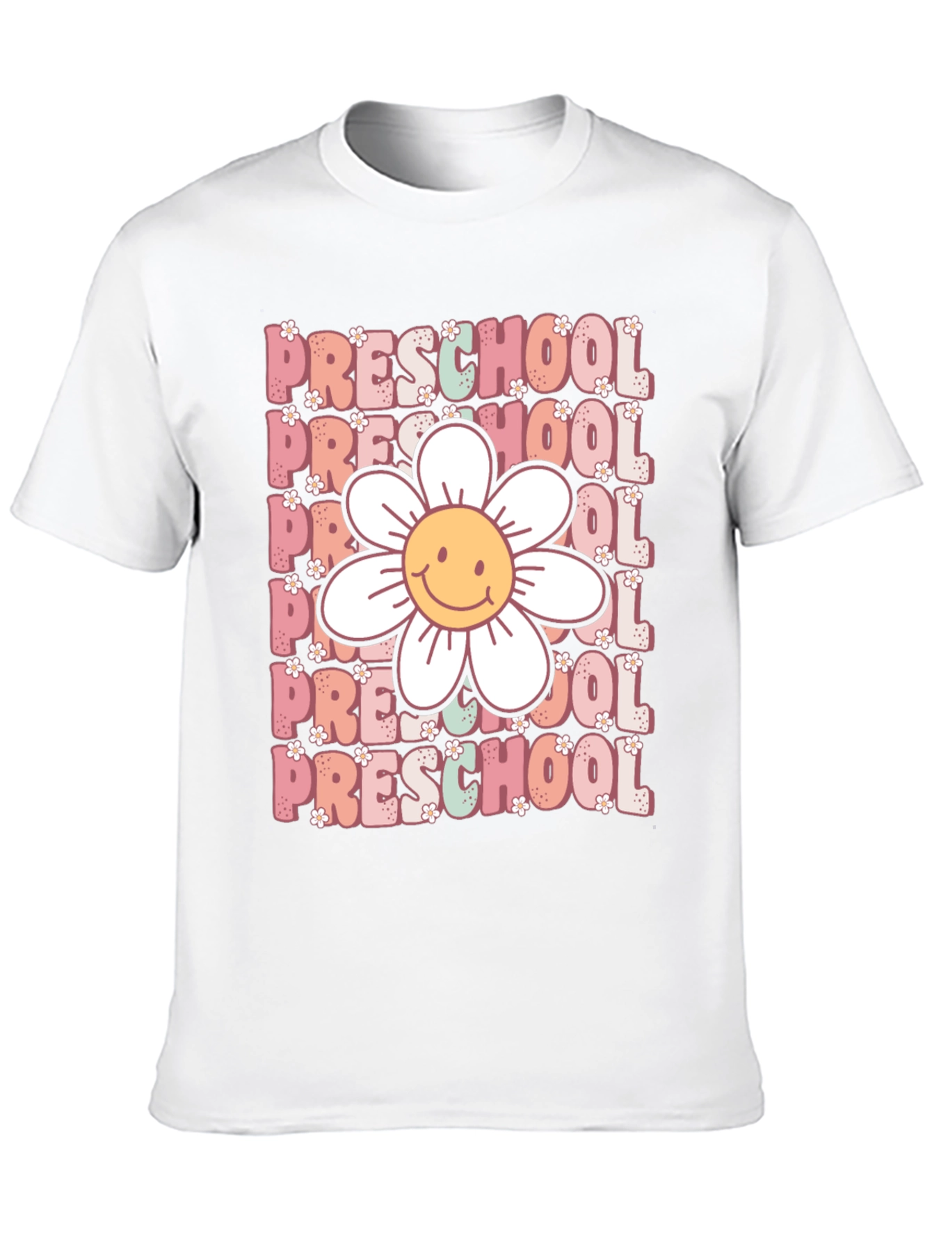 Black Preschool Teacher T-Shirt - Floral Graphic view 10