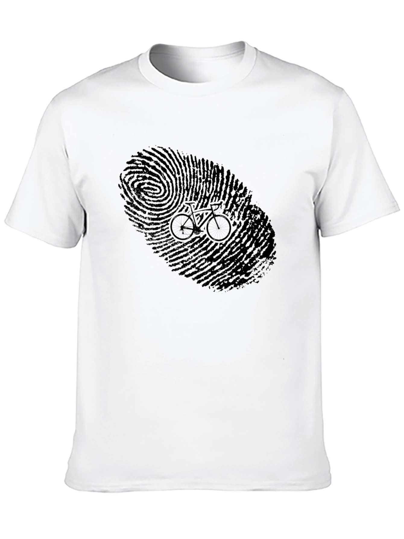 Black Fingerprint Bike Graphic Tee - Black Cotton Shirt view 10