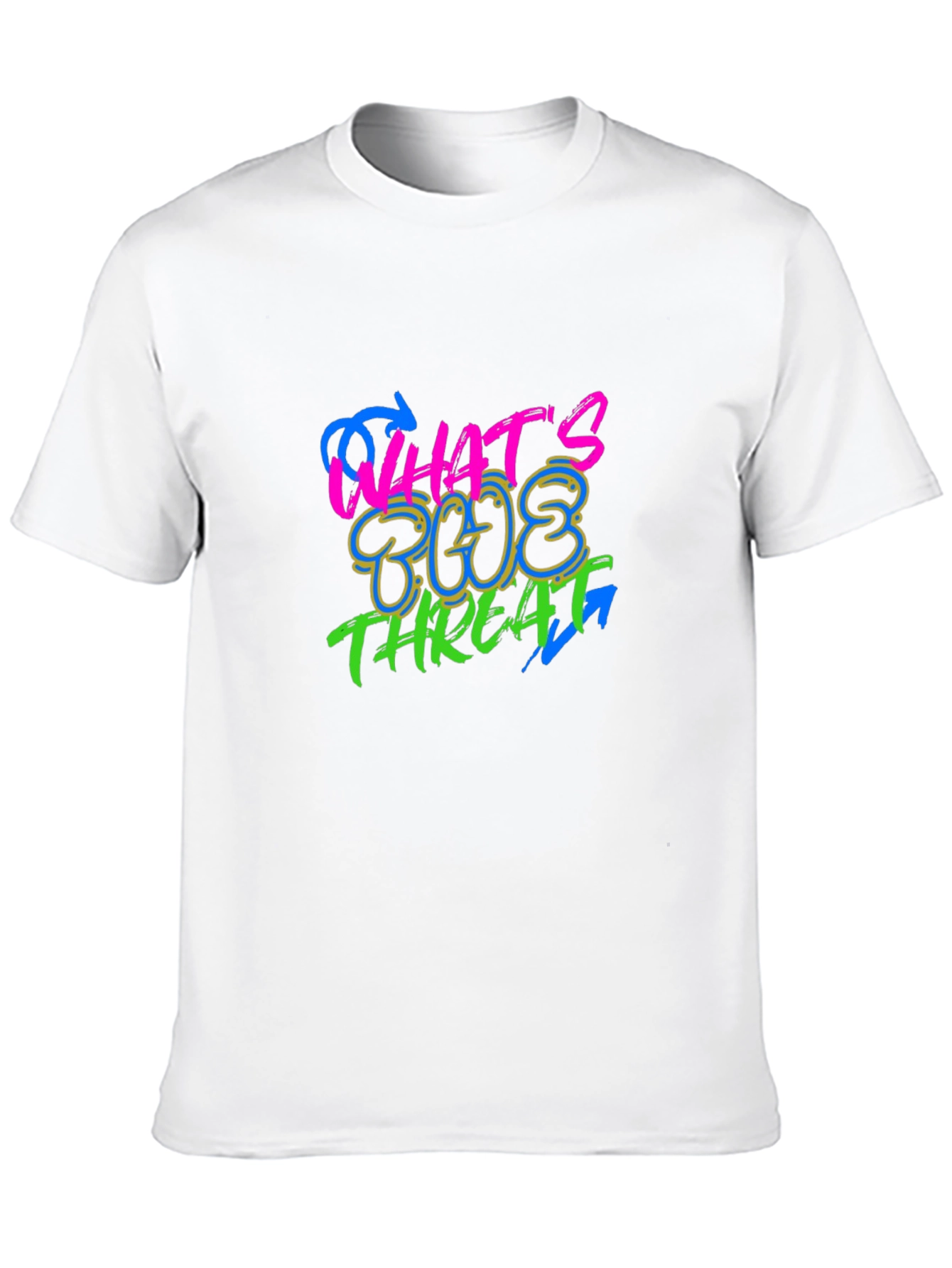 Black What's The Threat Graphic Black T-Shirt view 10