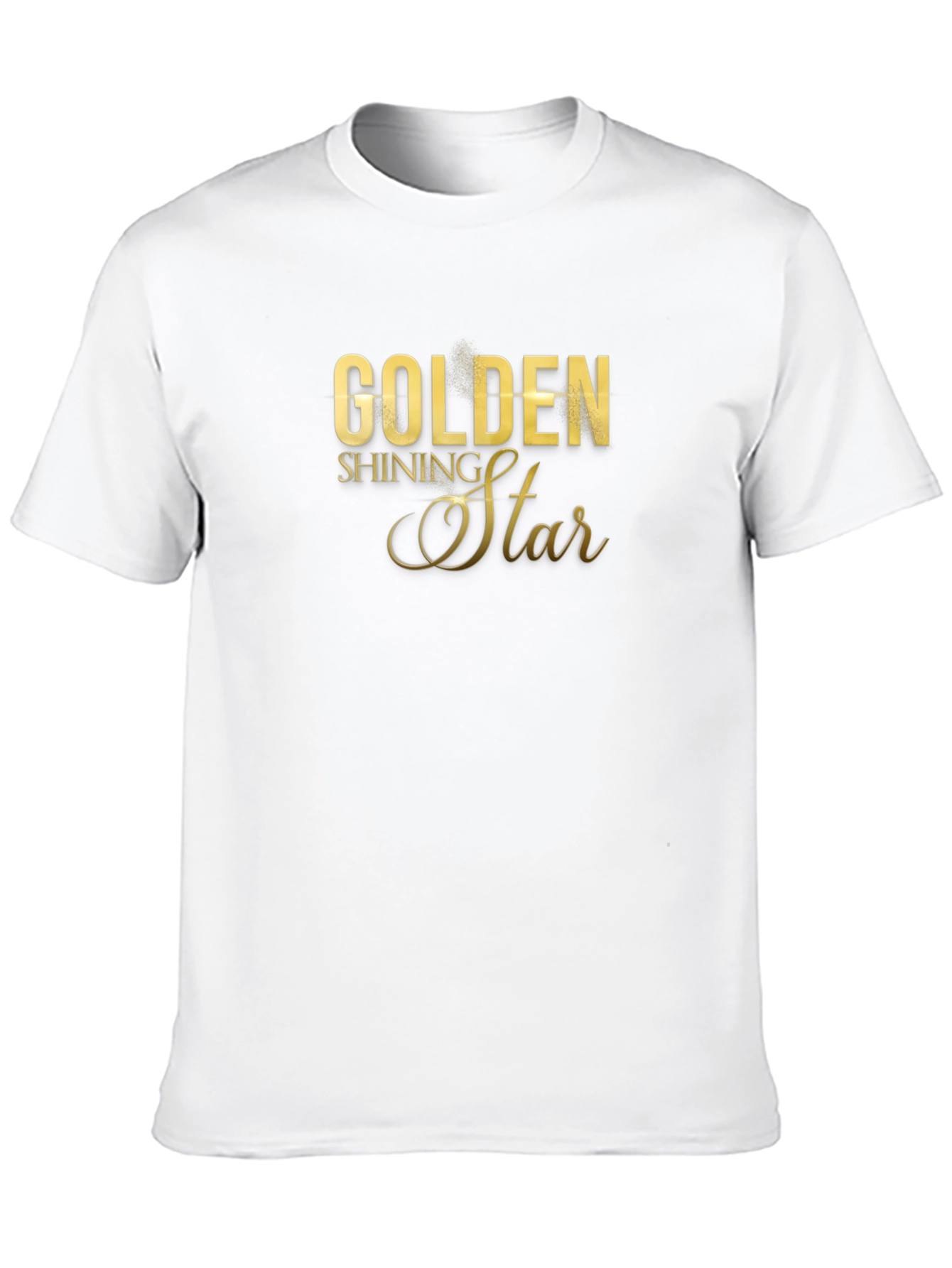 Black Golden Shining Star Graphic T-Shirt view 10