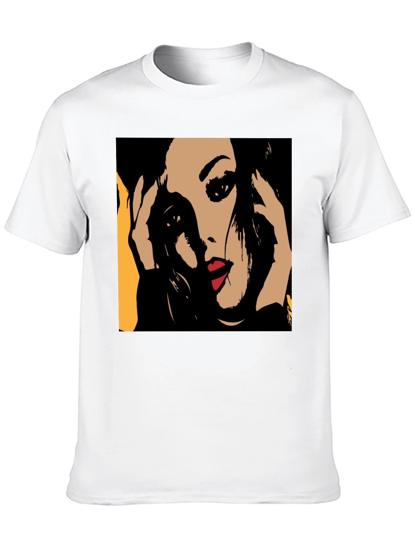 Black Pop Art Woman Graphic Black T-Shirt view 10