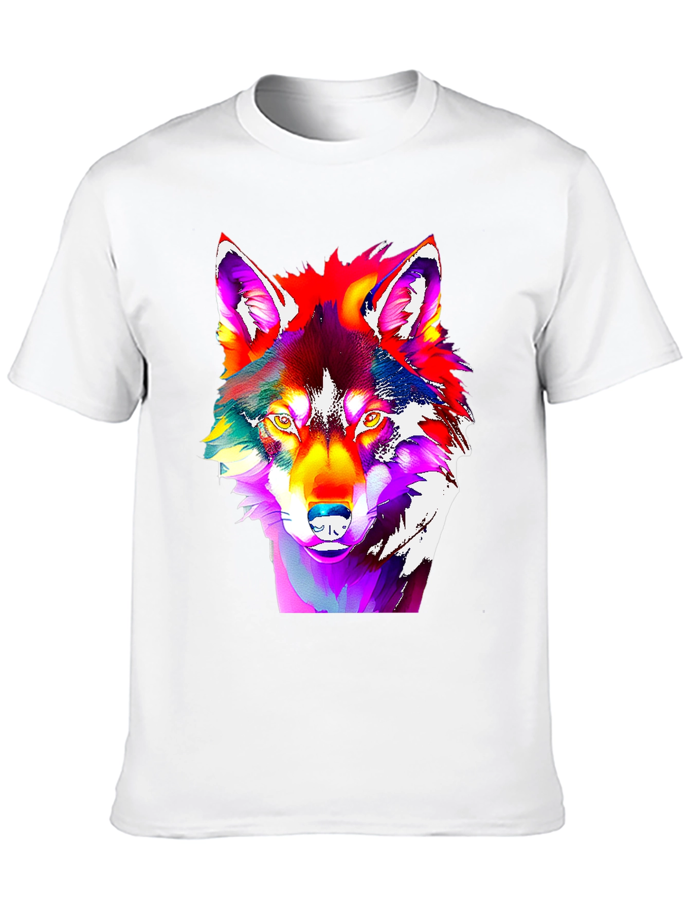 Black Vivid Wolf Graphic Tee - Bold Art Print view 10