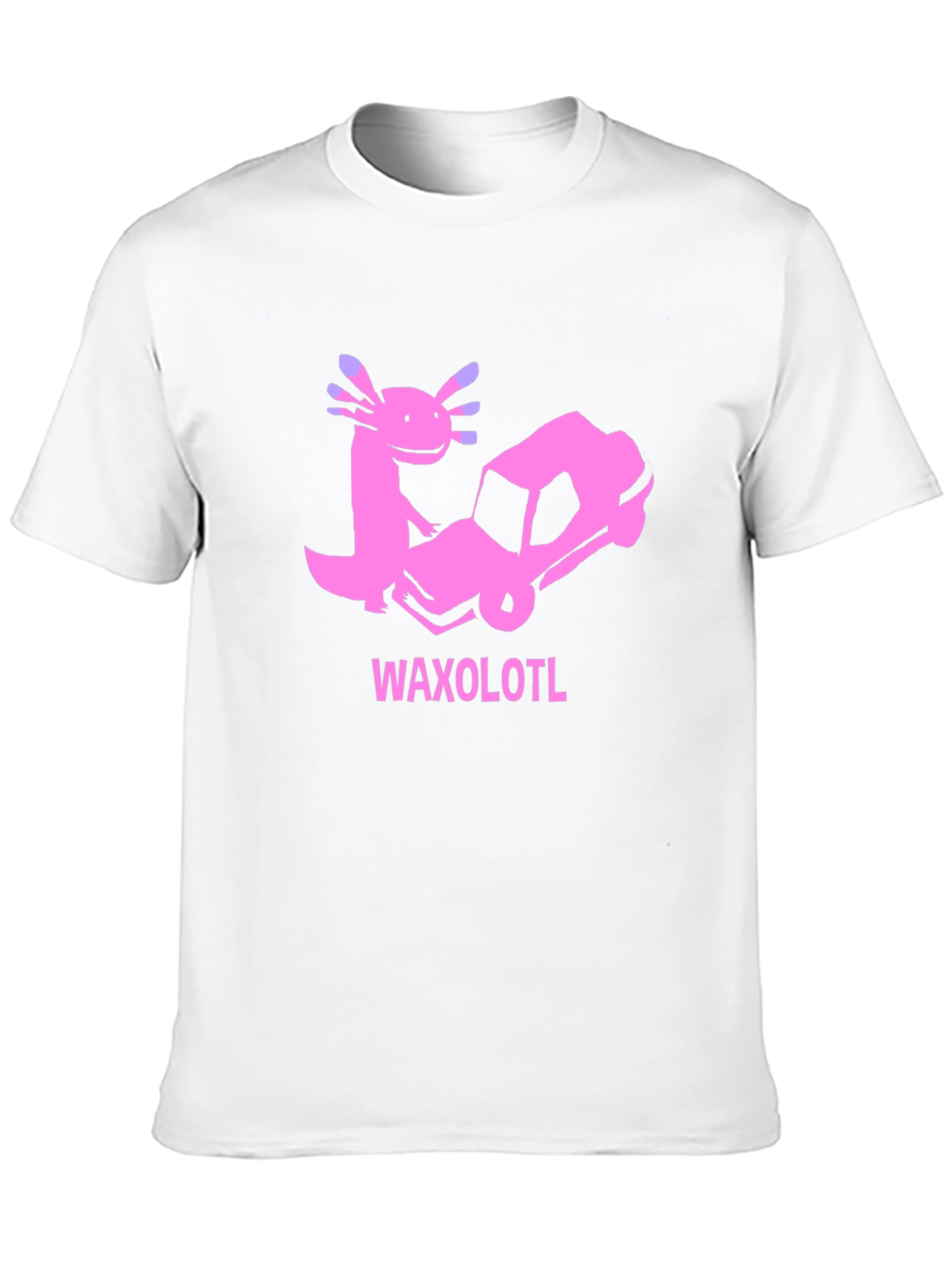Black Axolotl Car T-Shirt: Funny Pink Cartoon Tee view 10