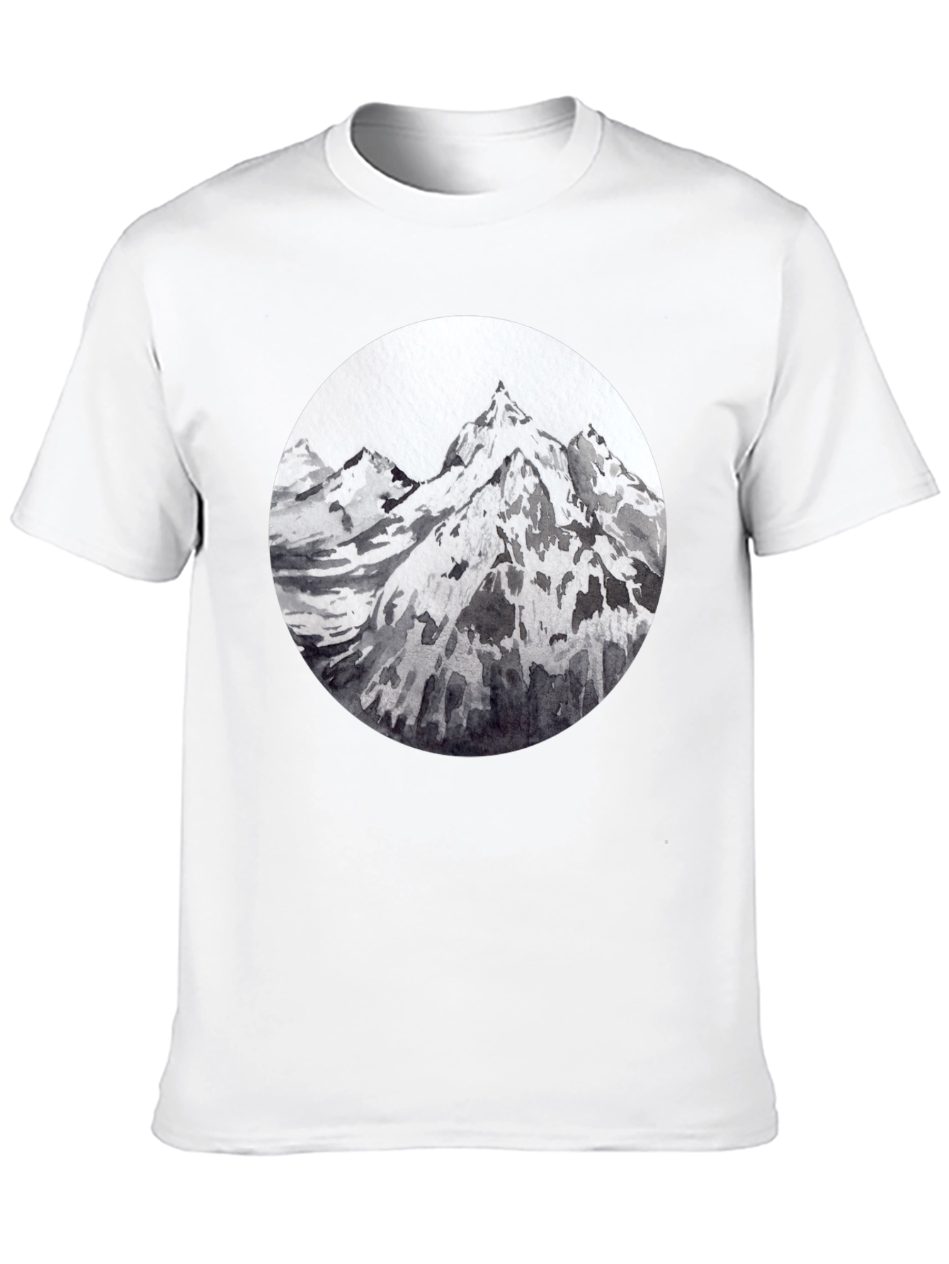 Black Mountain Peaks Graphic Tee - Black Cotton T-Shirt view 10