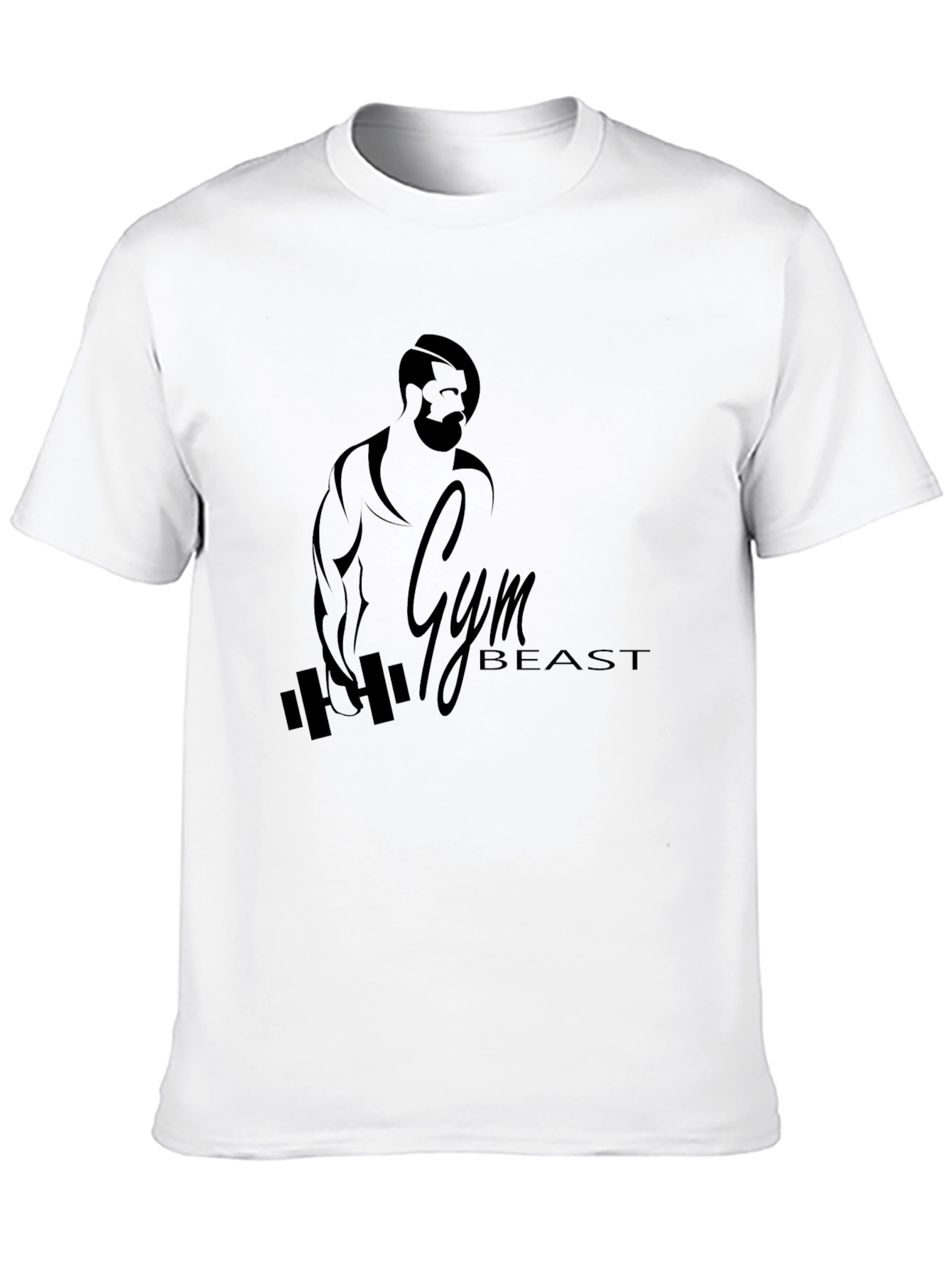 Black Gym Beast Graphic Tee - Black Cotton Workout Shirt view 10