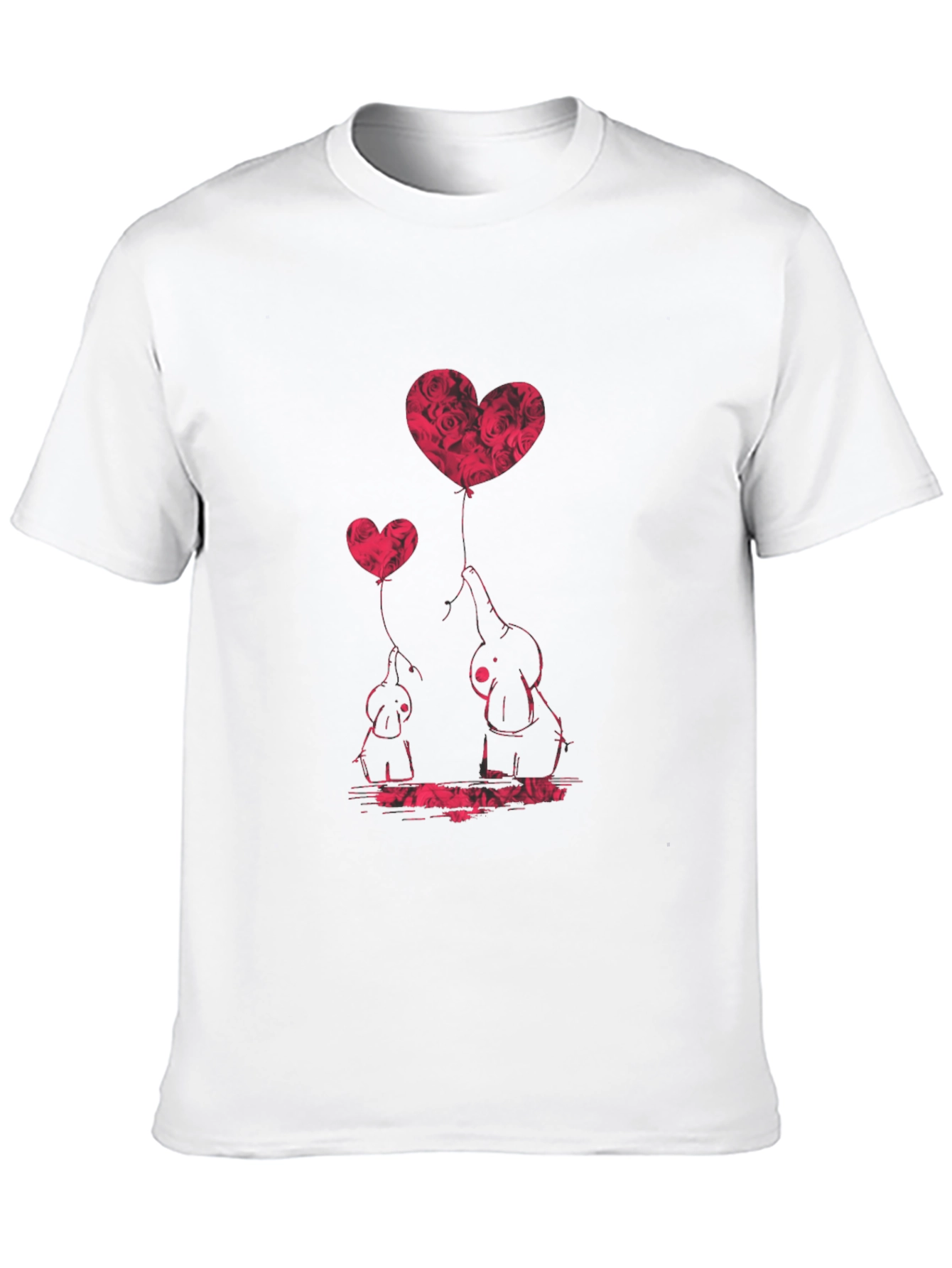 Black Elephant Love Heart Balloon Graphic Tee view 10