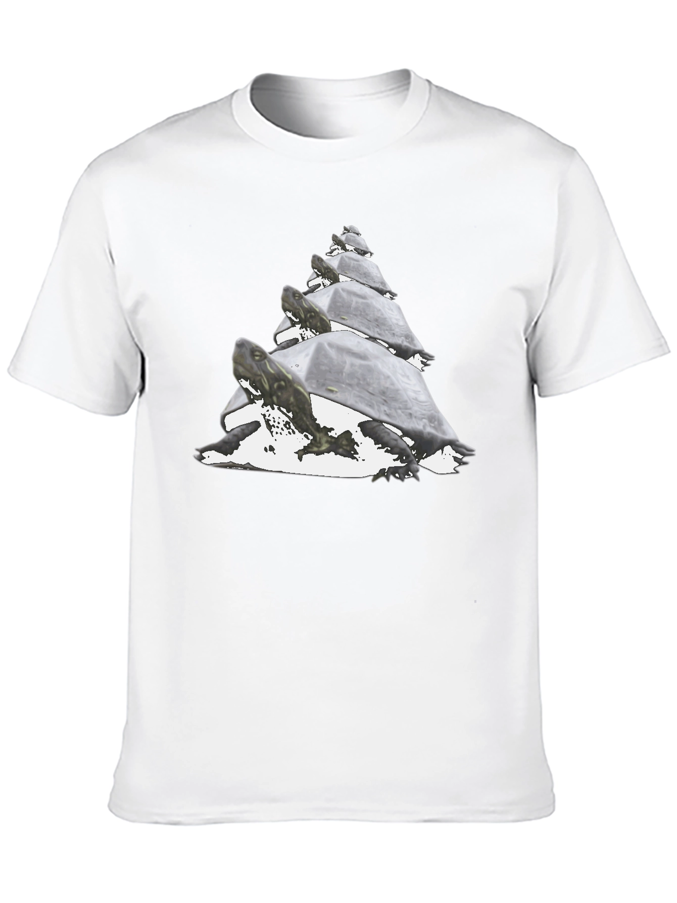 Black Stacked Turtles Graphic Tee - Black Casual Shirt view 10