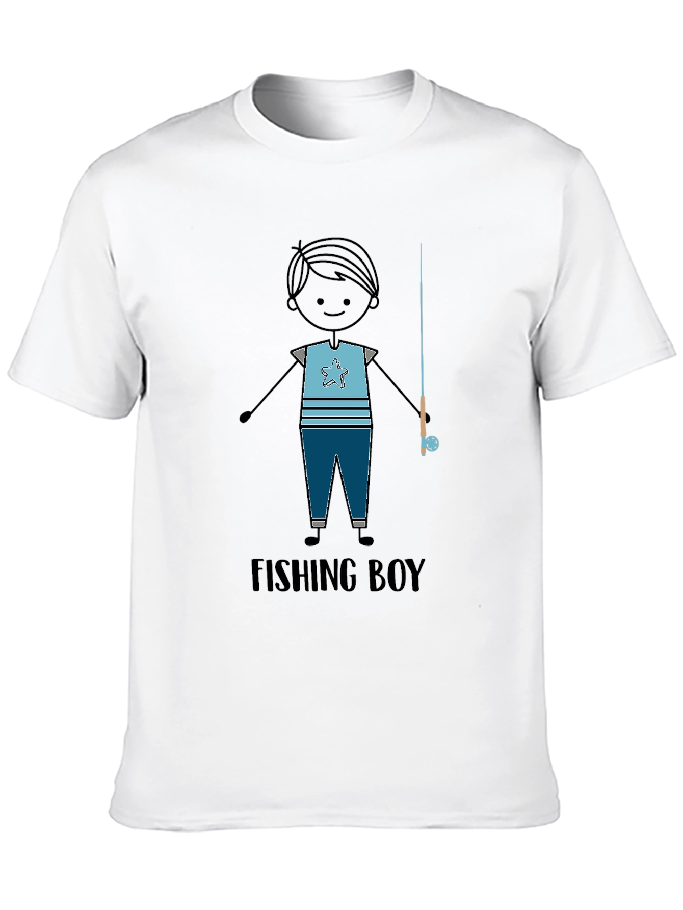 Black Fishing Boy Graphic Tee - Black T-Shirt view 10