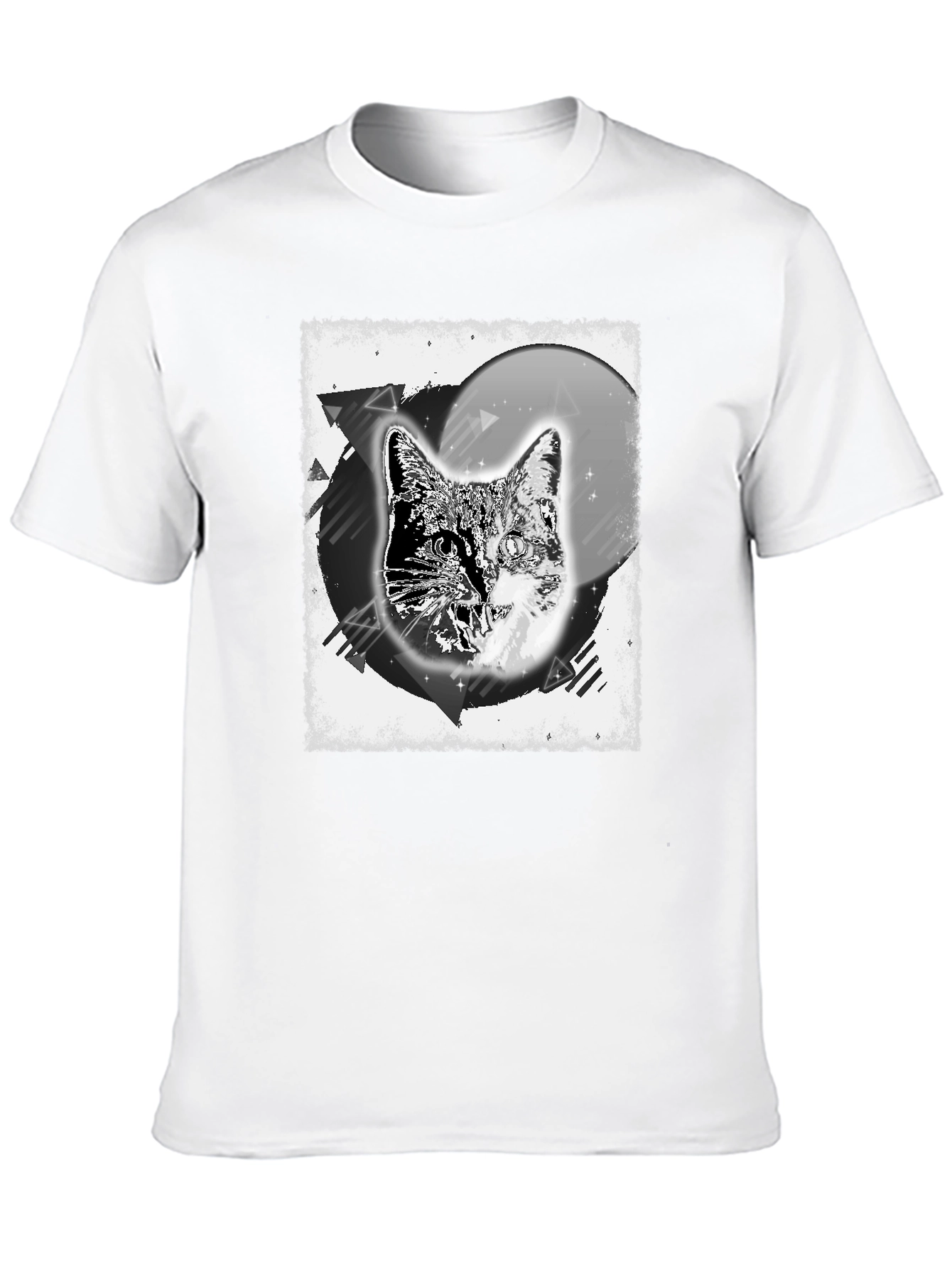 Black Cosmic Cat Graphic Tee - Black Cotton Blend view 10