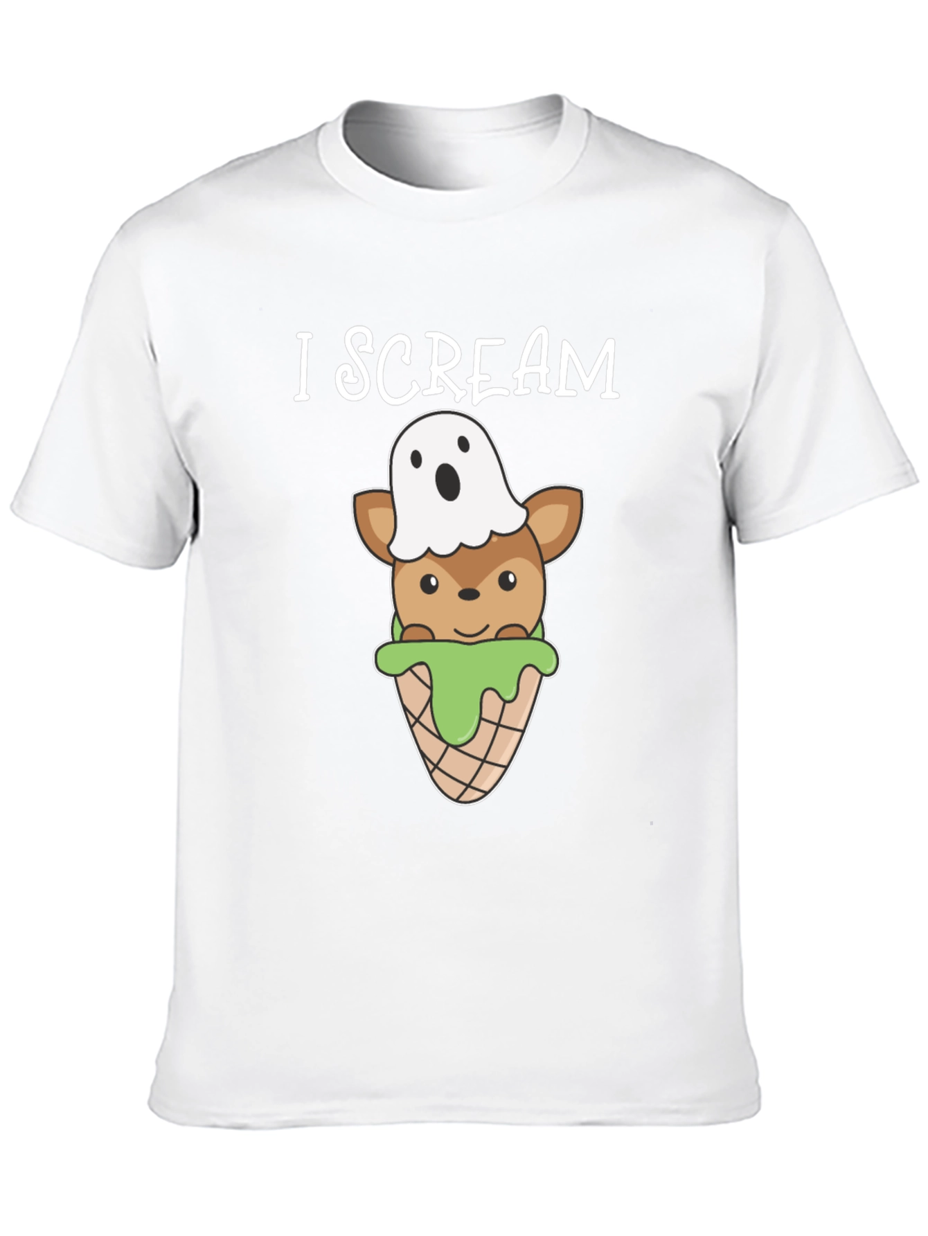 Black I Scream Deer Ghost Graphic T-Shirt view 10