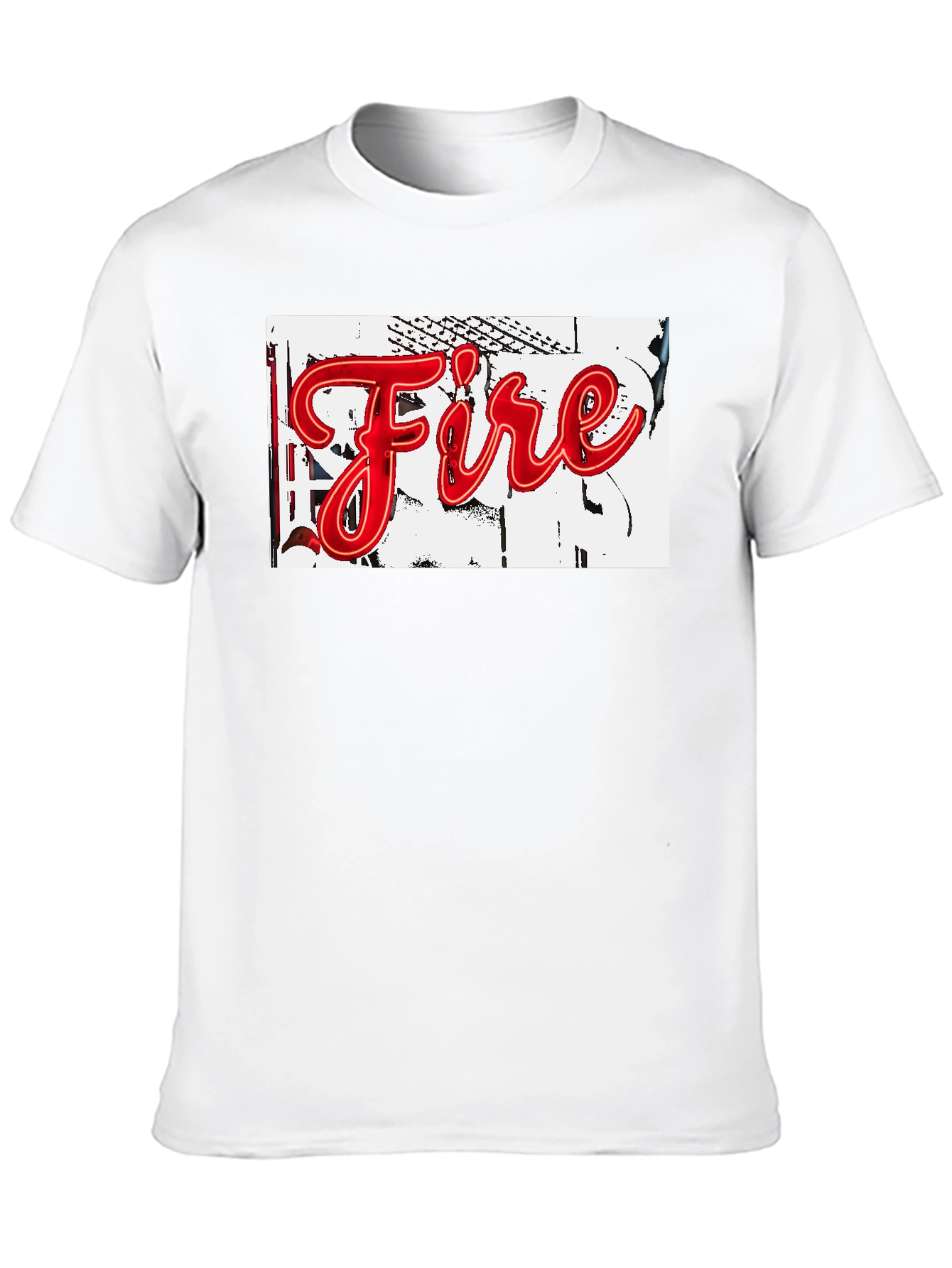 Black "Fire" Graphic Print Black T-Shirt view 10